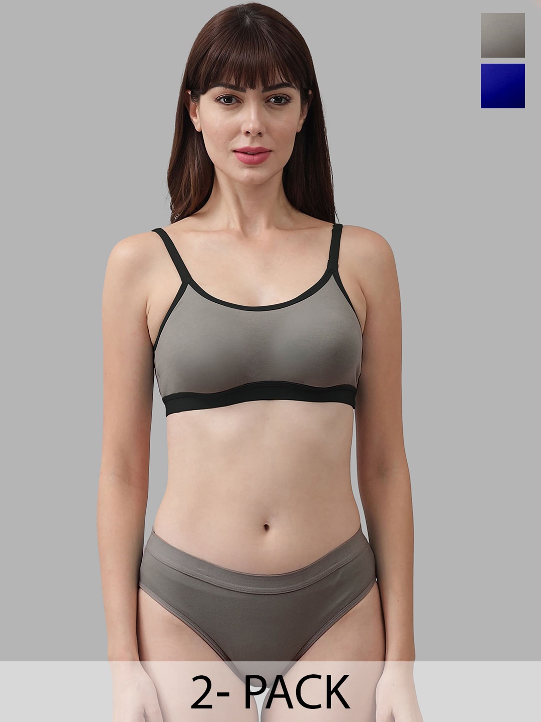 

Aamarsh Pack Of 2 Cotton Lingerie Set, Blue