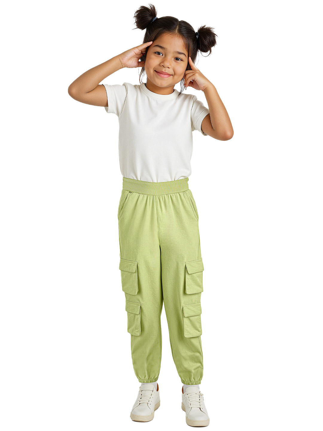 

The Souled Store Girls Green Pure Cotton Mid-Rise Joggers