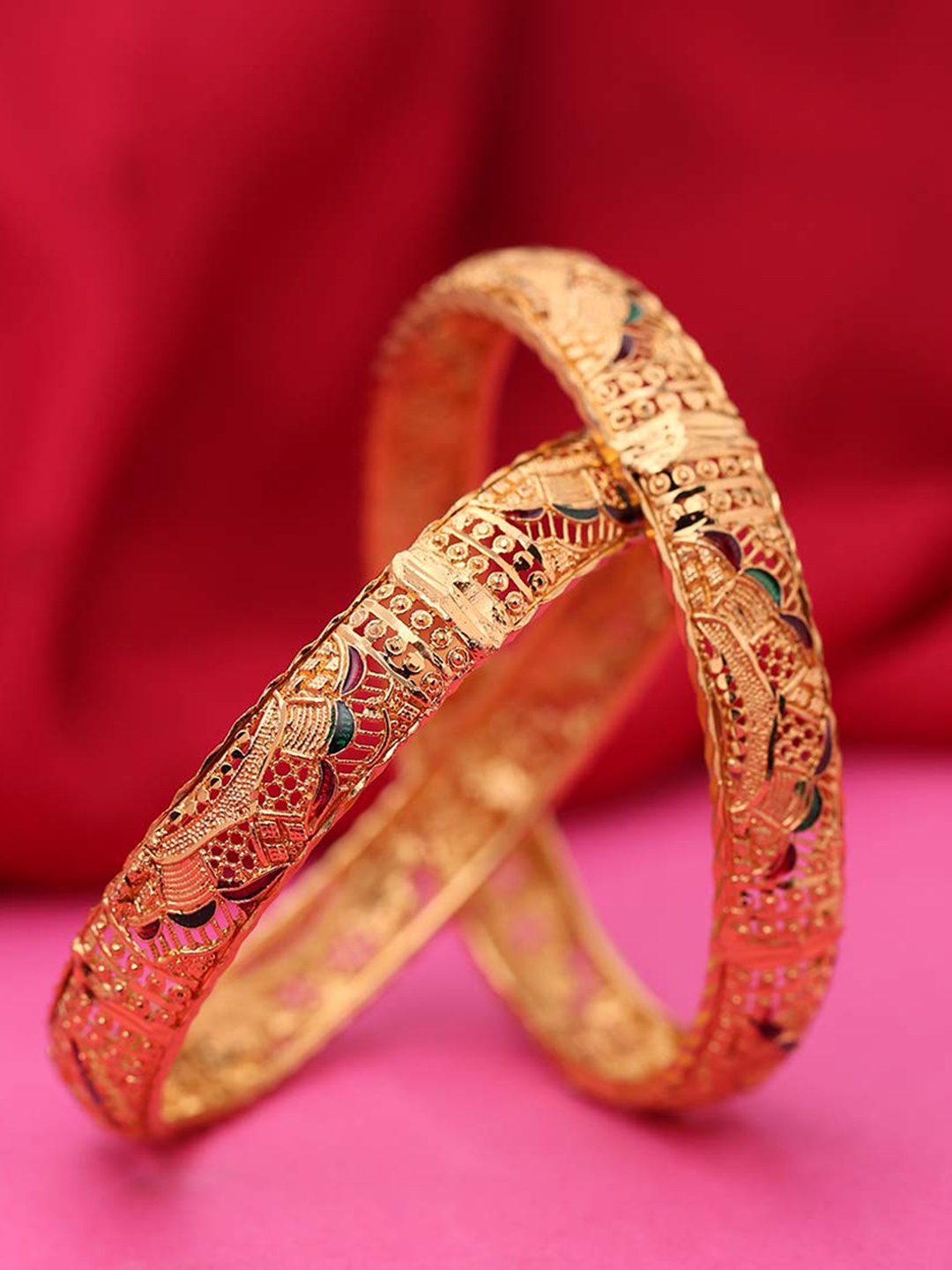 

Yellow Chimes Set Of 2 Gold-Plated Bangles
