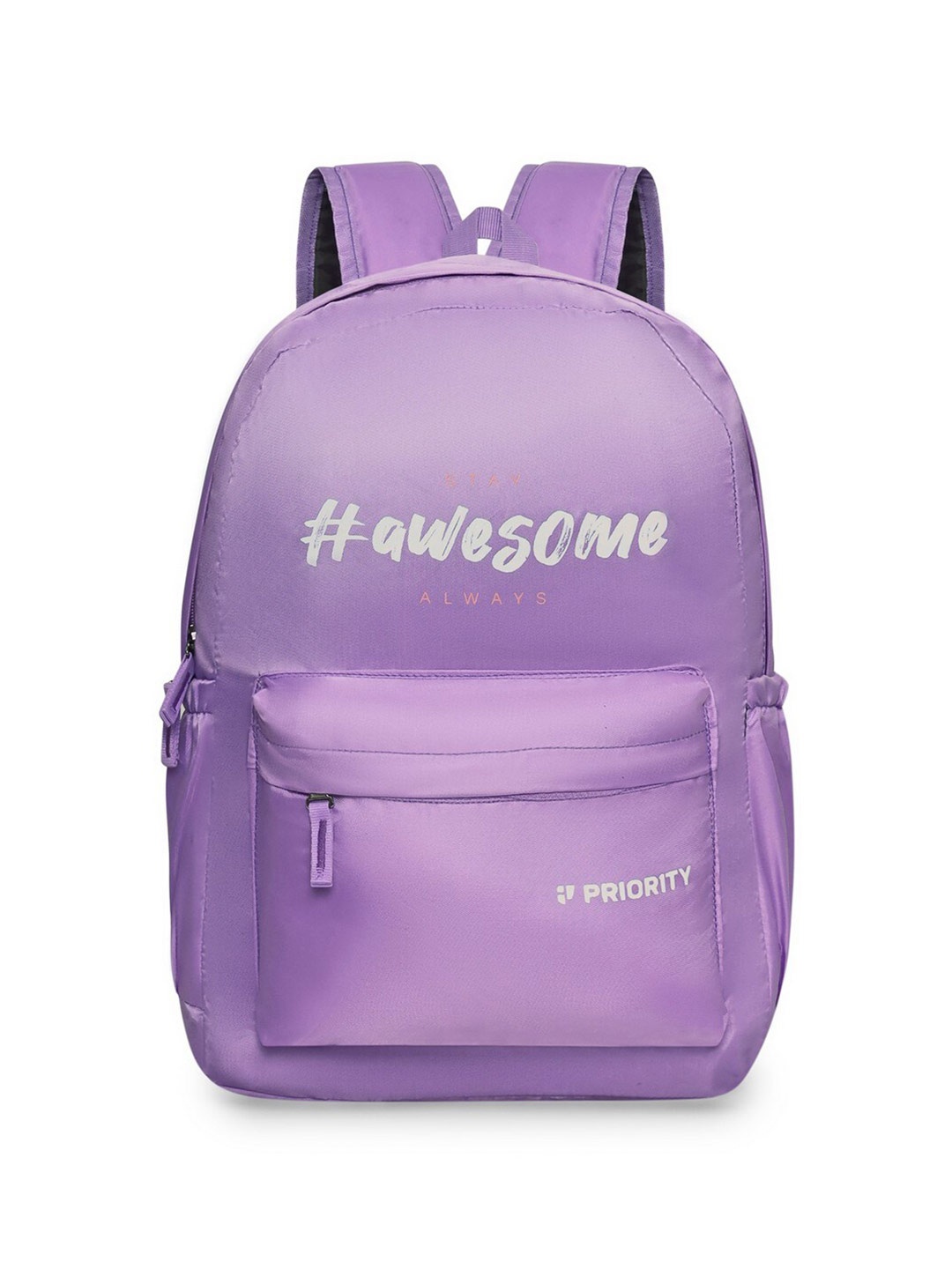 

Priority Unisex Typography Printed Backpack, Lavender