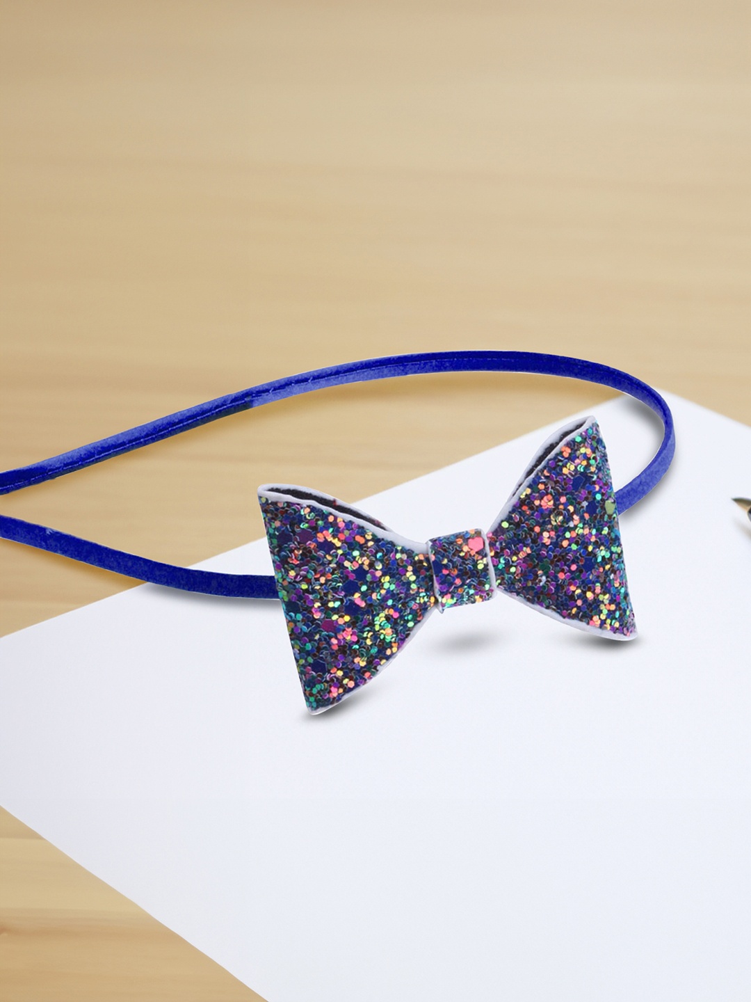 

Yellow Chimes Girls Embellished Hairband, Blue
