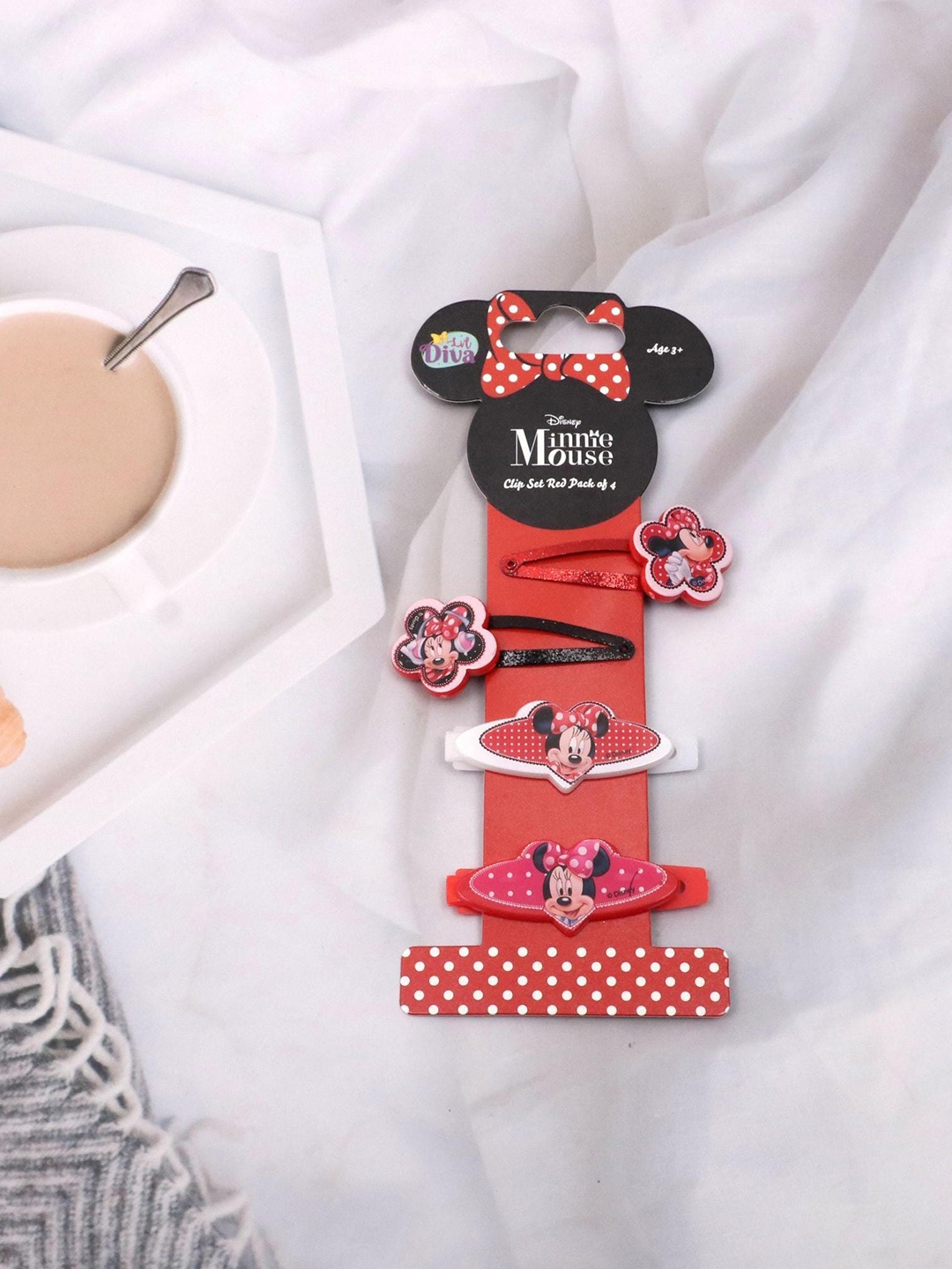 

Lil Diva Kids Set of 4 Red Minnie Mouse Tic Tac Hair Clips