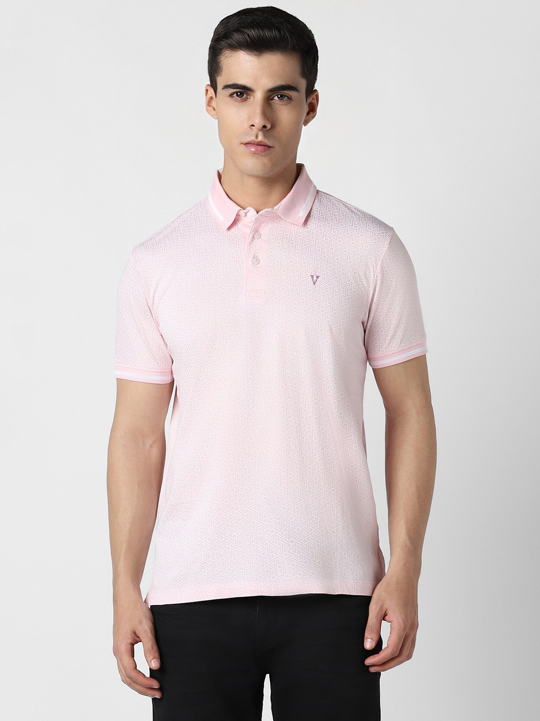

Van Heusen Sport Geometric Printed Polo Collar T-shirt, Pink