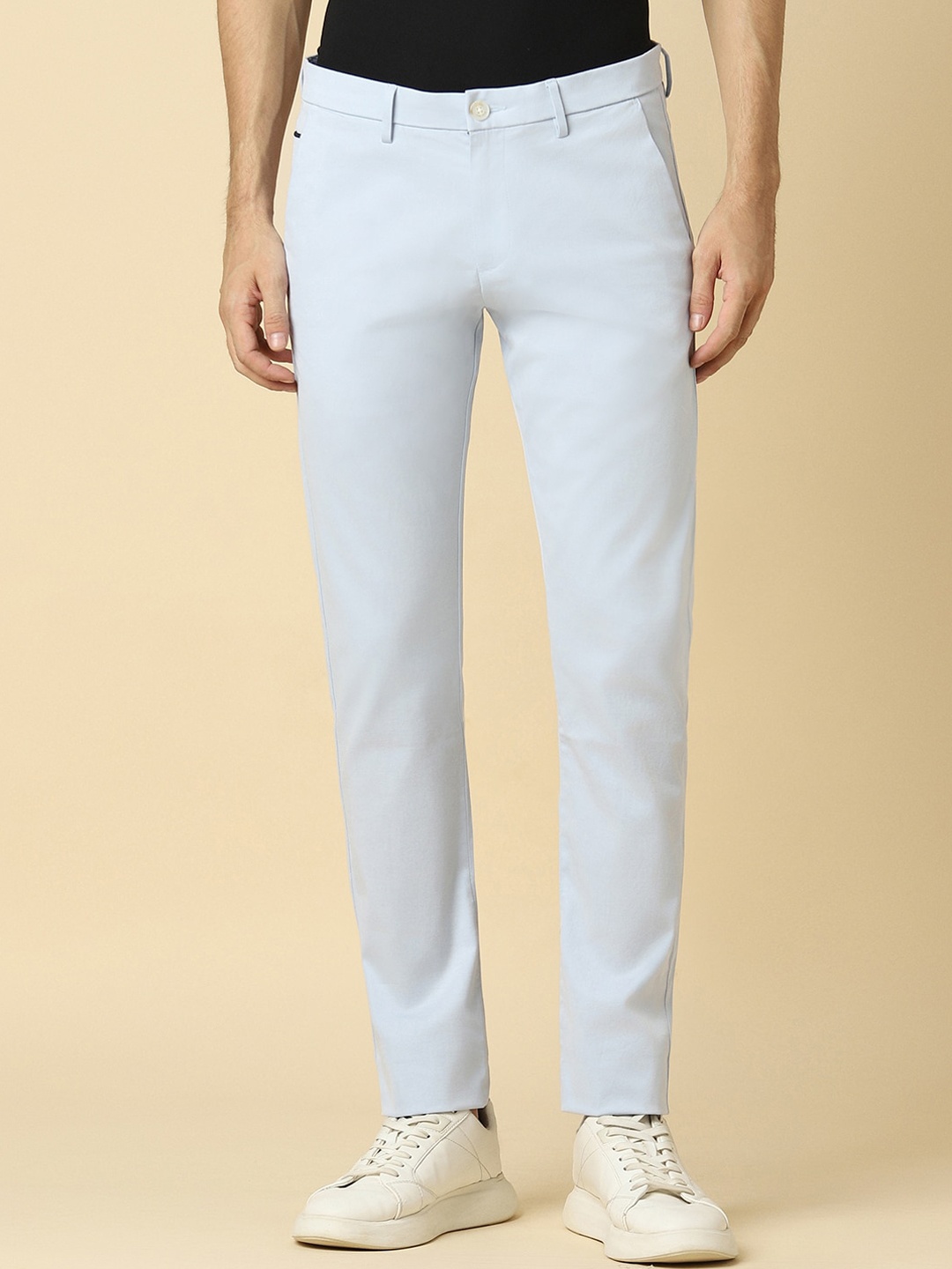 

Allen Solly Men Mid-Rise Slim Fit Trousers, Blue