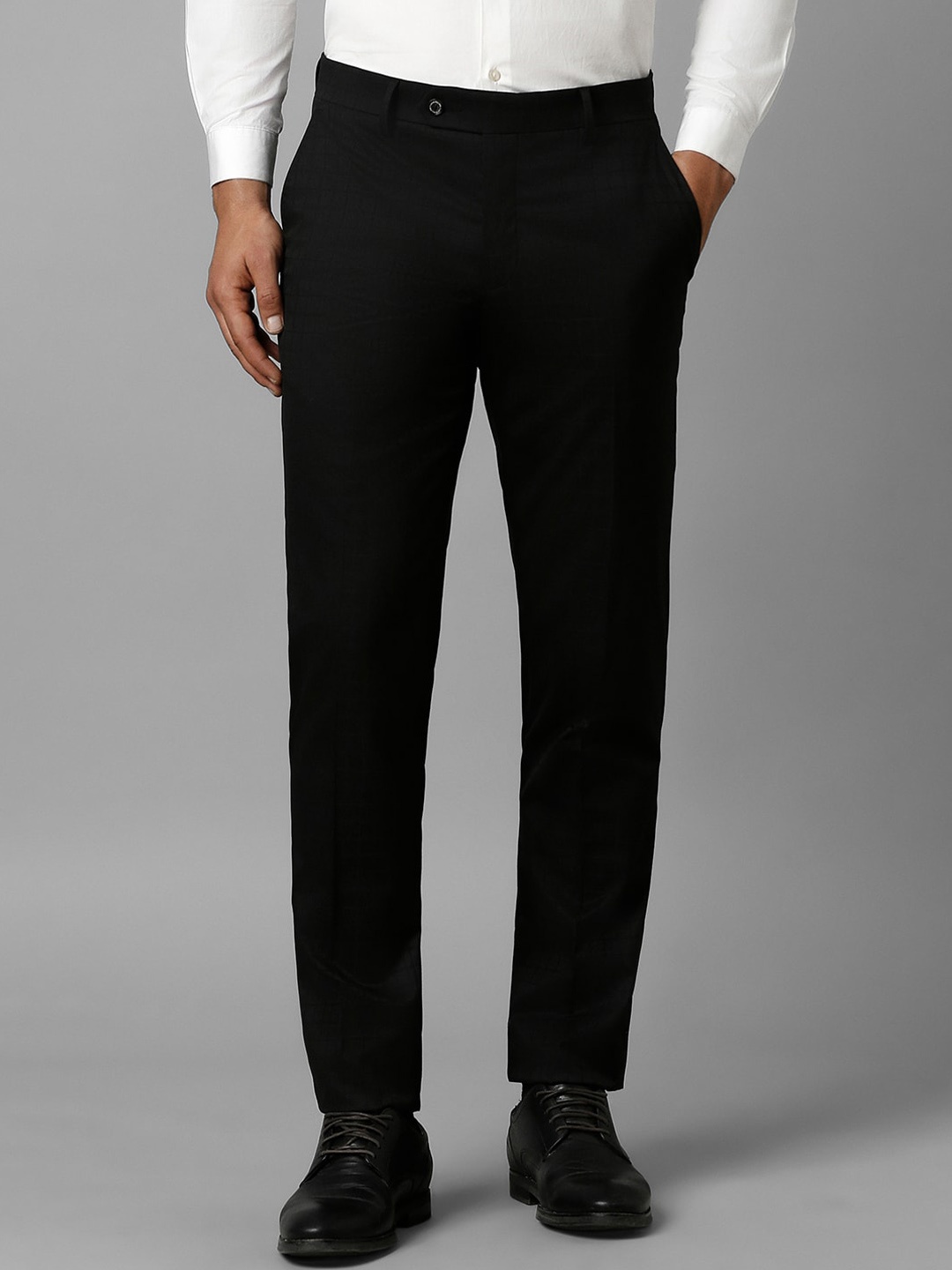 

Louis Philippe Men Slim Fit Mid-Rise Formal Trouser, Black