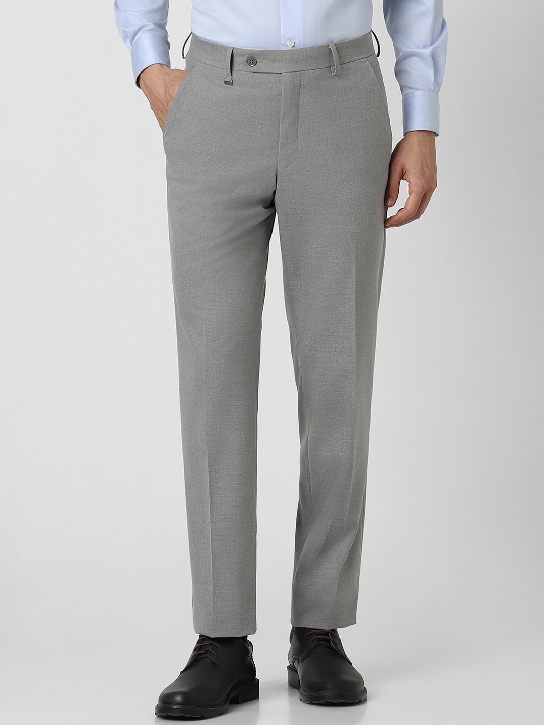 

Van Heusen Men Mid-Rise Formal Trousers, Grey