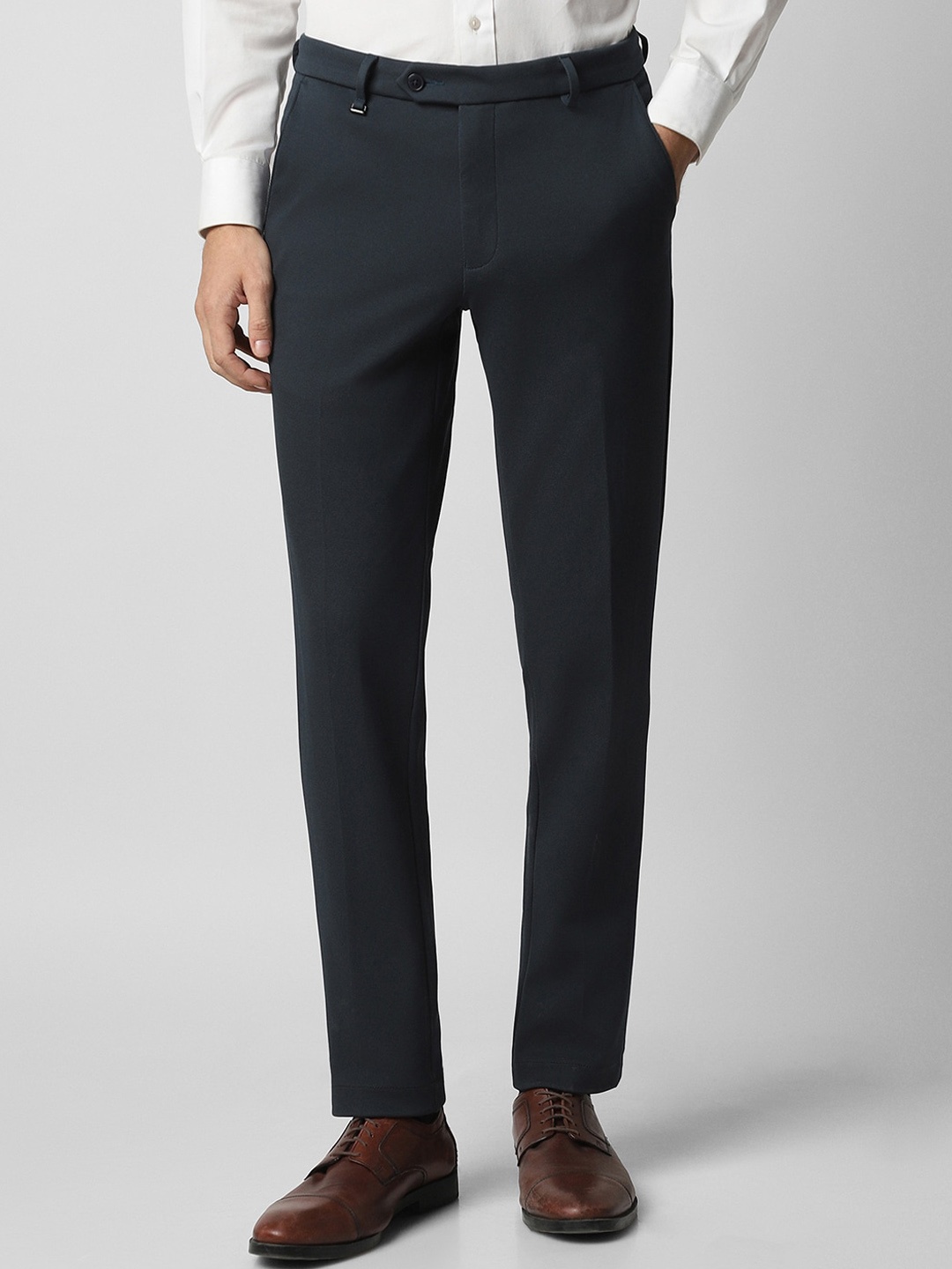 

Van Heusen Men Slim Fit Formal Trousers, Navy blue
