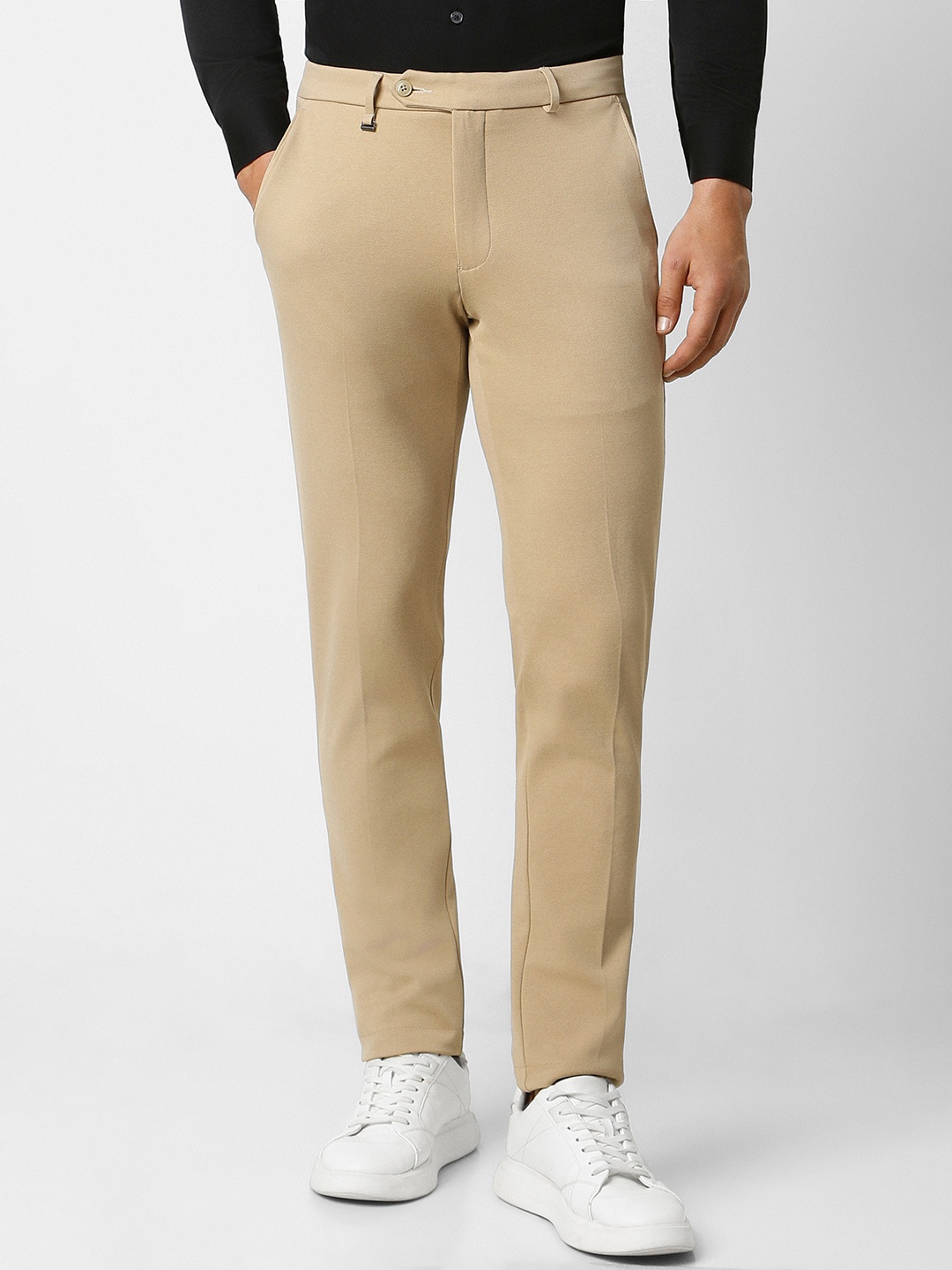 

Van Heusen Men Slim Fit Formal Trousers, Beige