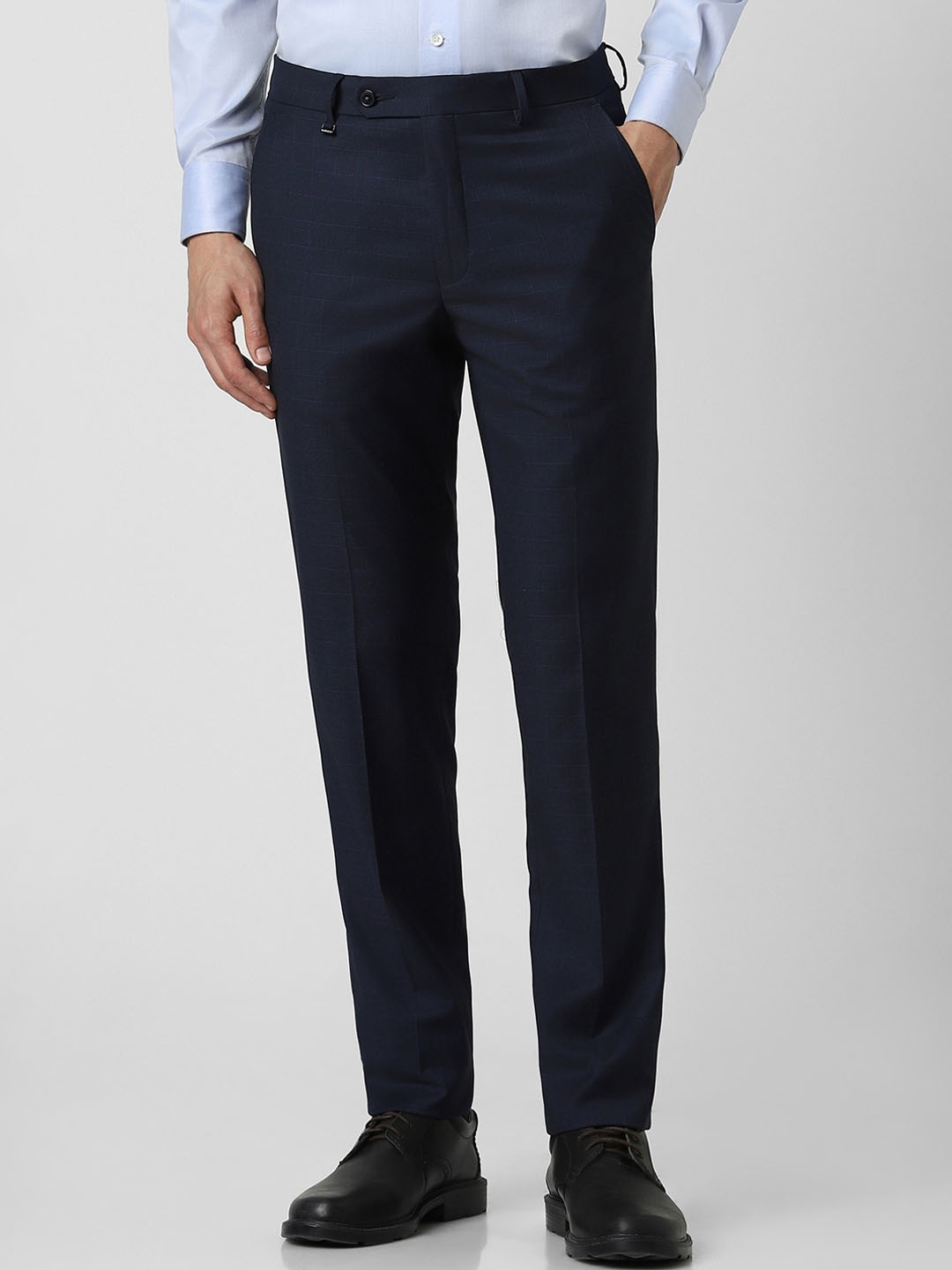 

Van Heusen Men Slim Fit Formal Trousers, Navy blue