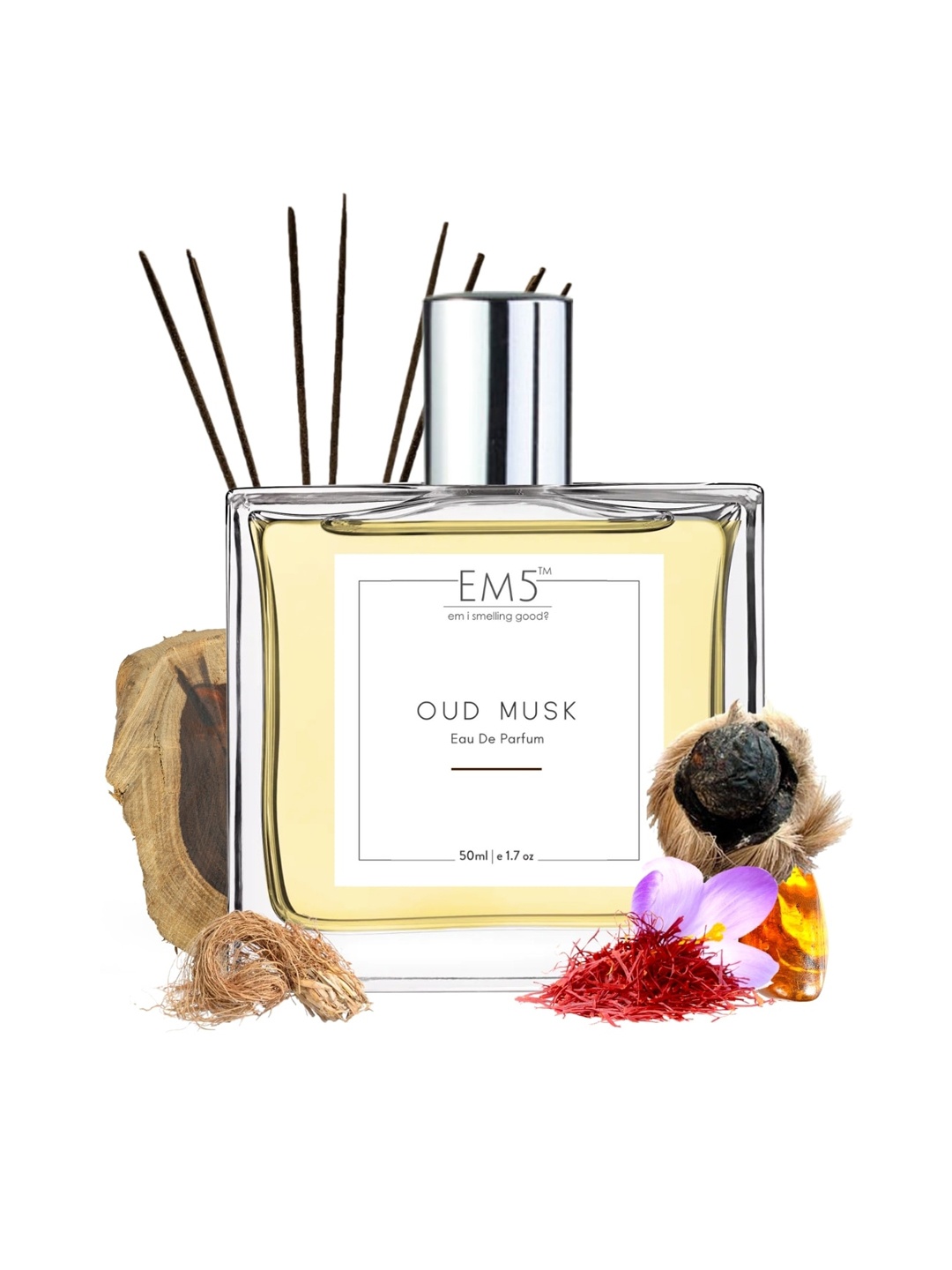 

EM5 Oud Musk Long Lasting Eau De Parfum - 50ml, Yellow