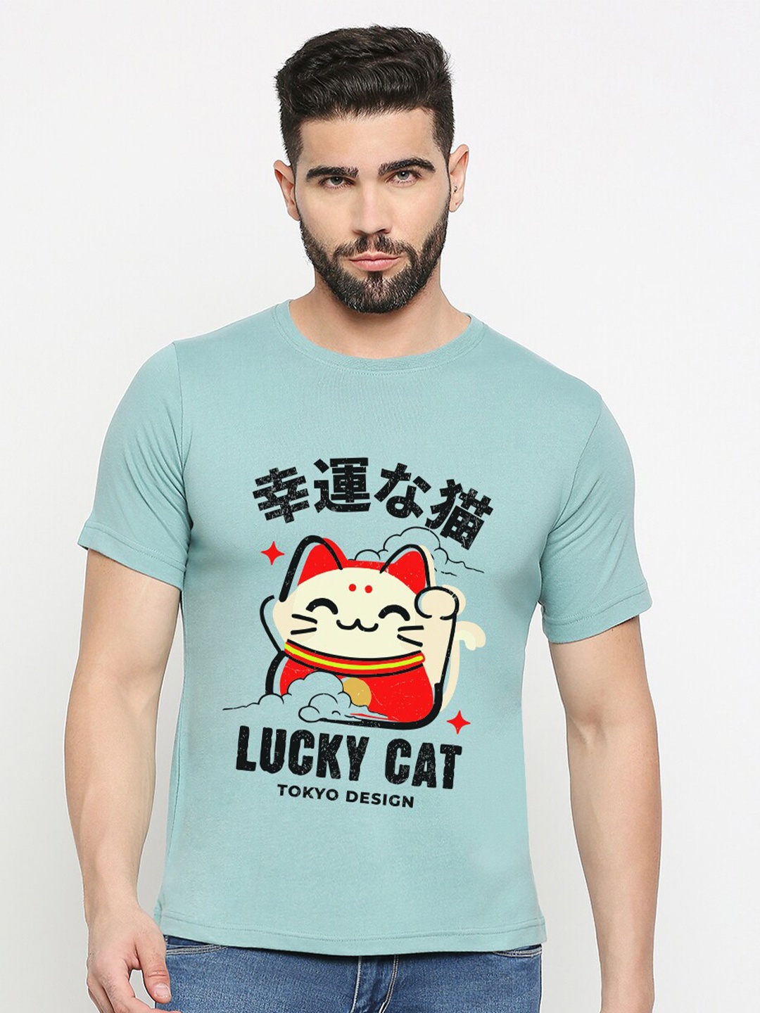 

MOD ECRU Unisex Graphic Printed Round Neck Short Sleeves Cotton T-shirt, Green