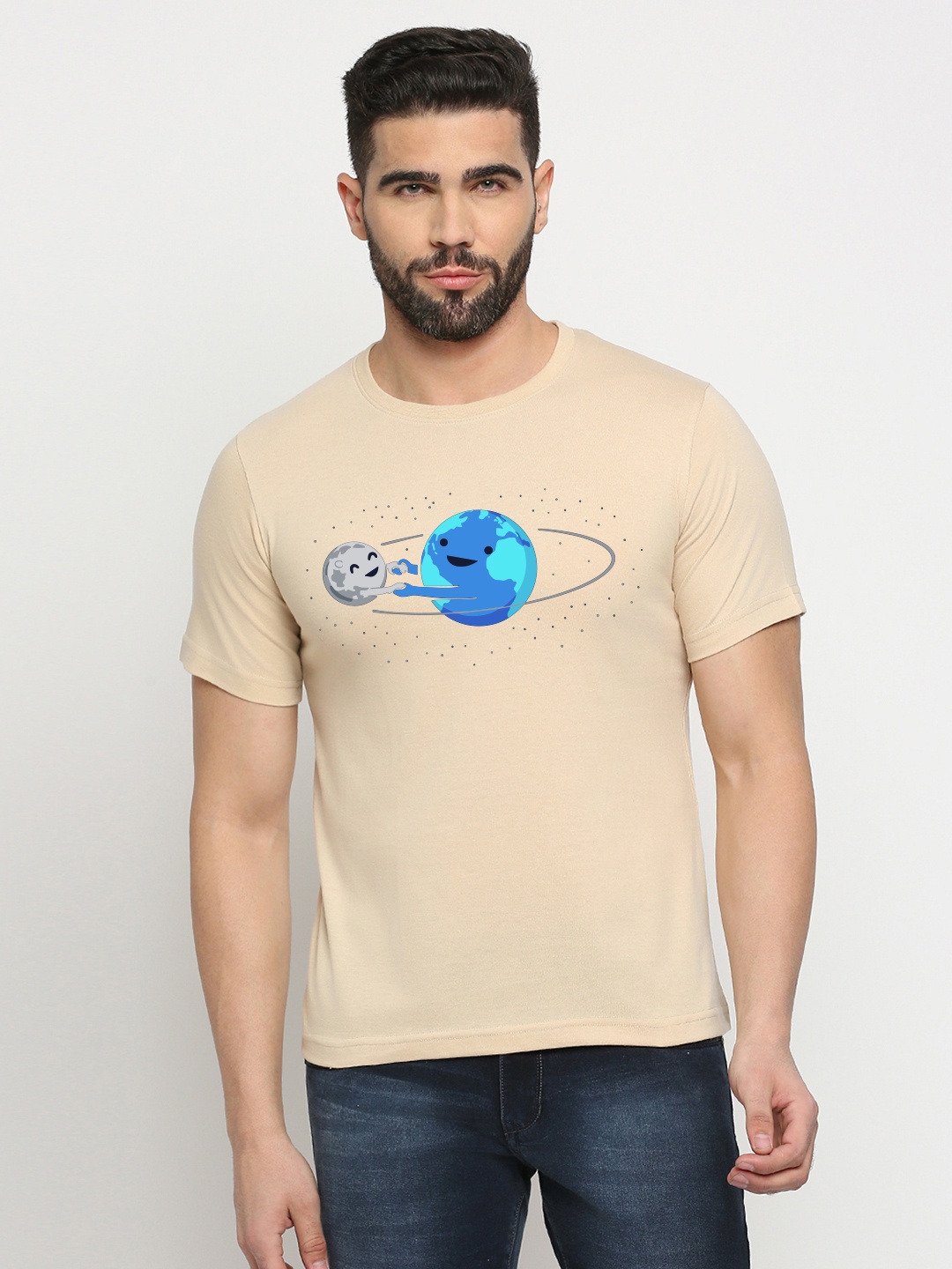 

MOD ECRU Unisex Graphic Printed Pure Cotton T-shirt, Cream