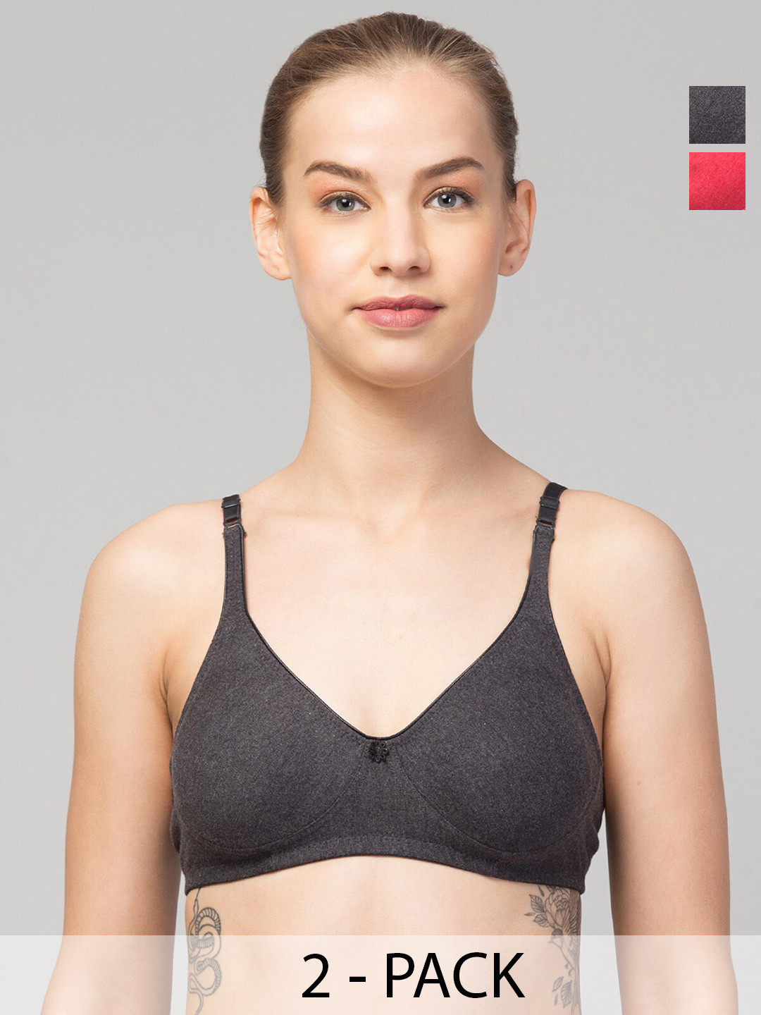 

Apraa & Parma Pack Of 2 Full Coverage Bra, Red