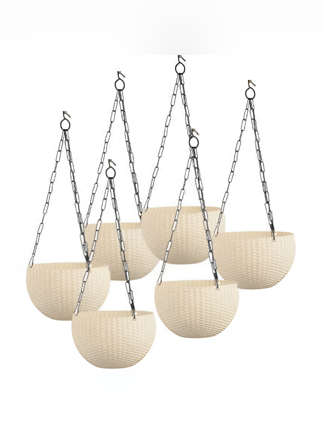 

AGAMI VirajSanchi Cream 6 Pieces Hanging Planters