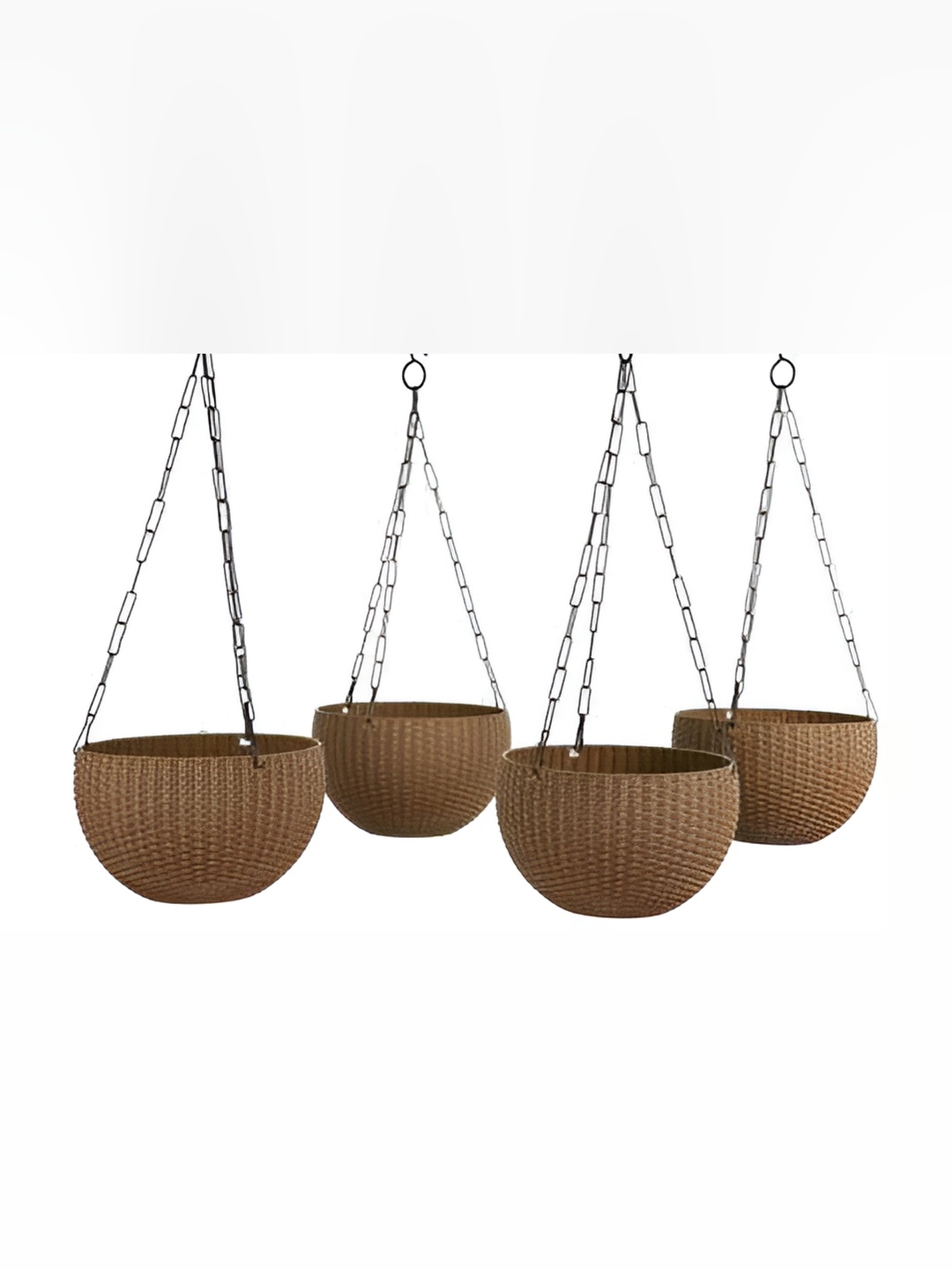 

AGAMI Cookcrew 4 Pieces Brown Woven Design Hanging Planters