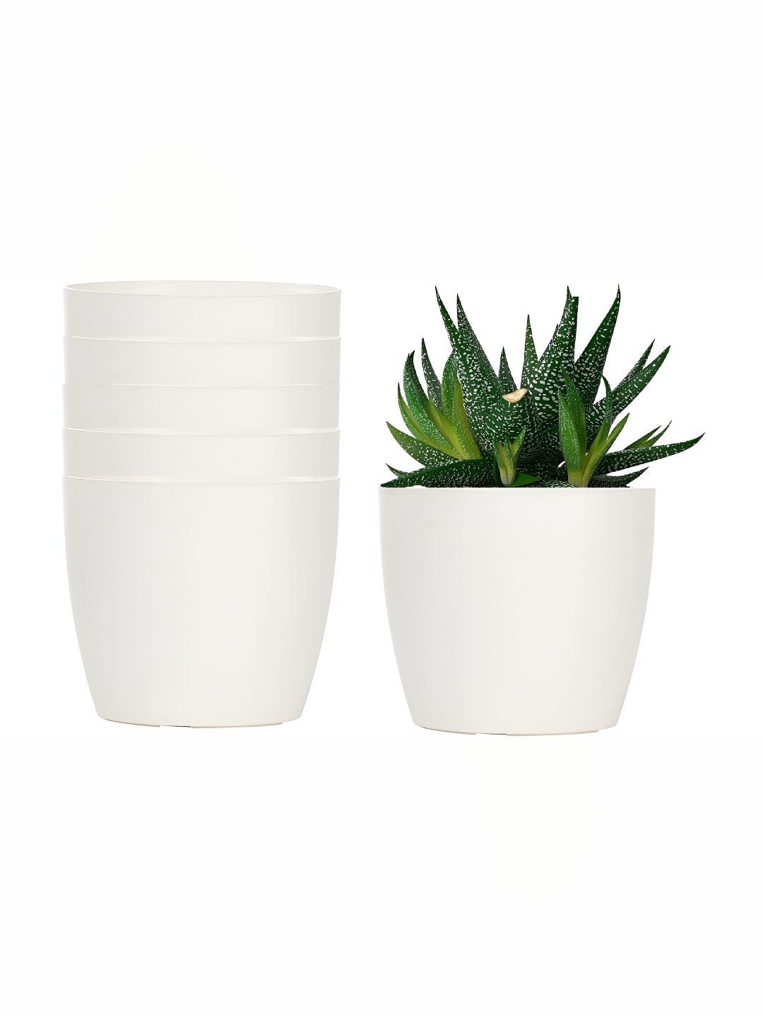 

AGAMI Venric White 6 Pieces Flower Pot Planter Containers