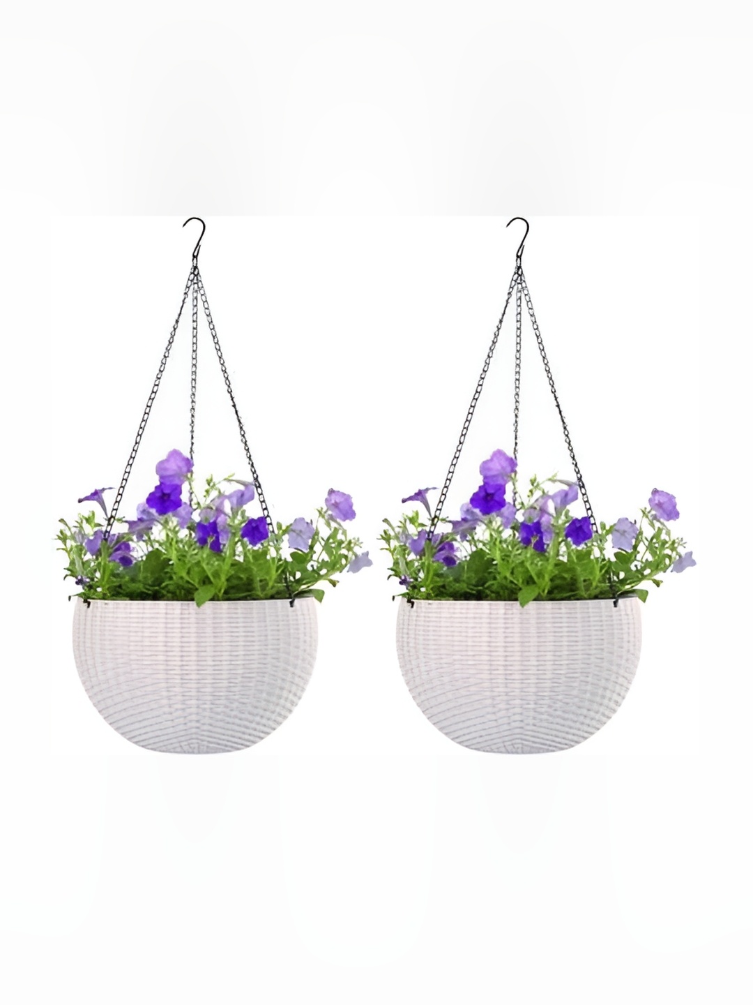 

AGAMI White 2Pcs Ramanuj Rattan Designed Planters