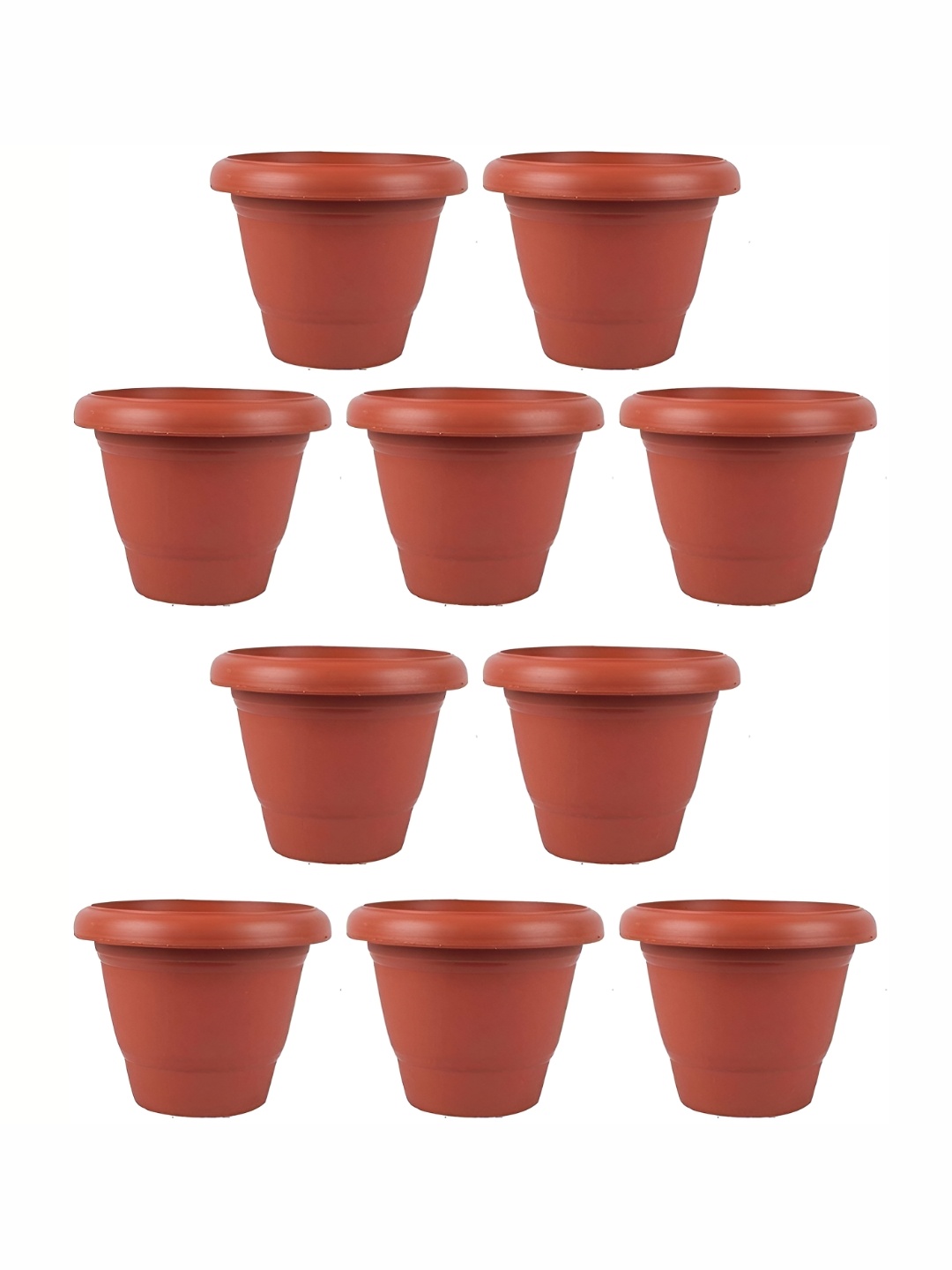 

AGAMI Brown10Pcs Kirti Round Planters, Brown