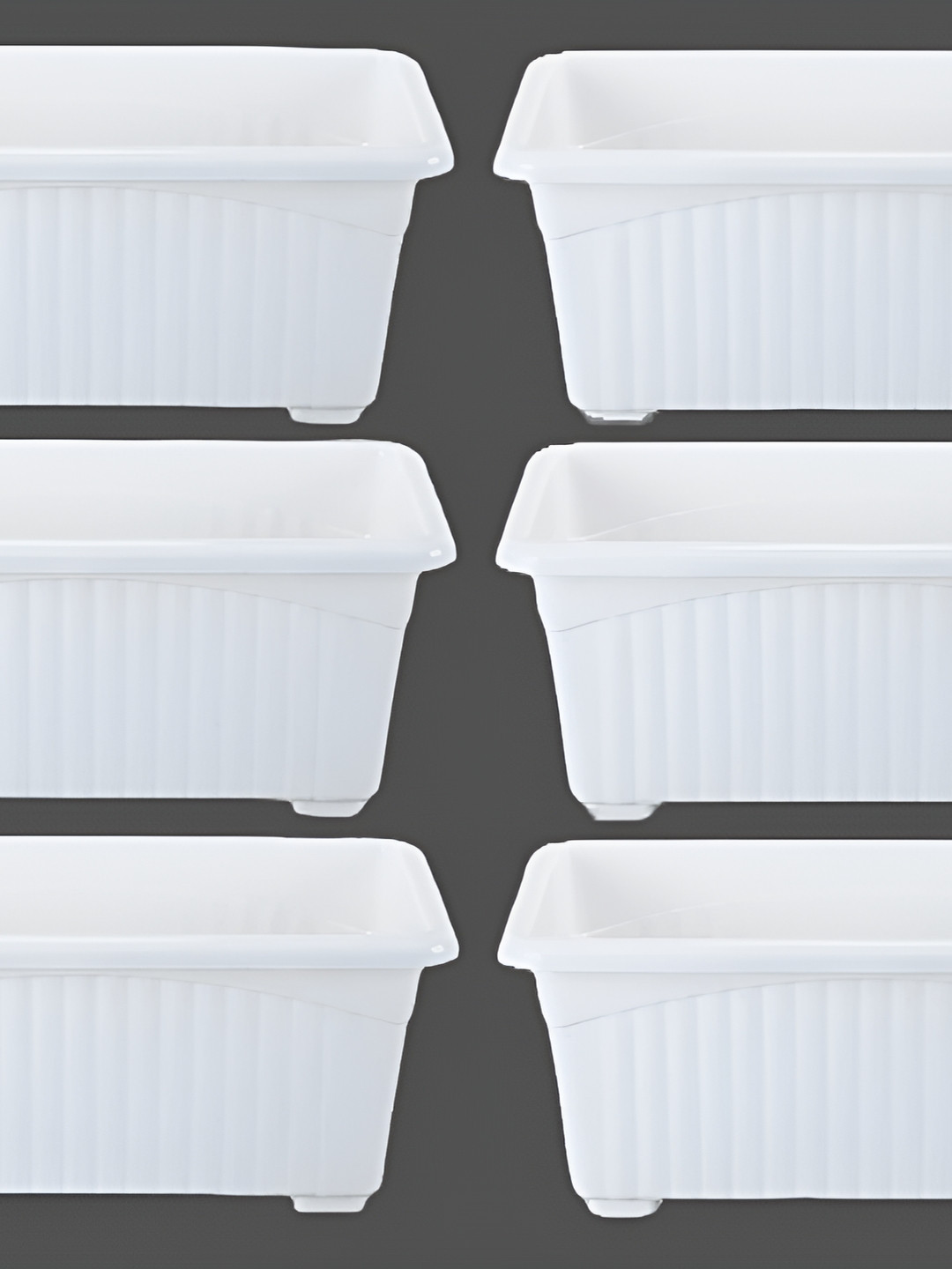 

AGAMI White 6PcsTextured UV Protected Planters