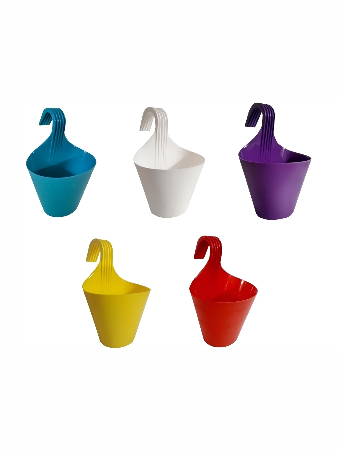 

AGAMI 5-Pcs White & Blue Hook Hanging Planters