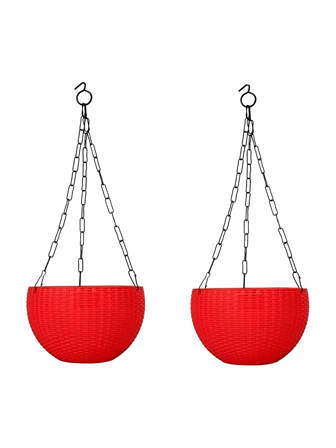 

AGAMI Red 2 Pieces Textured Basket Planters