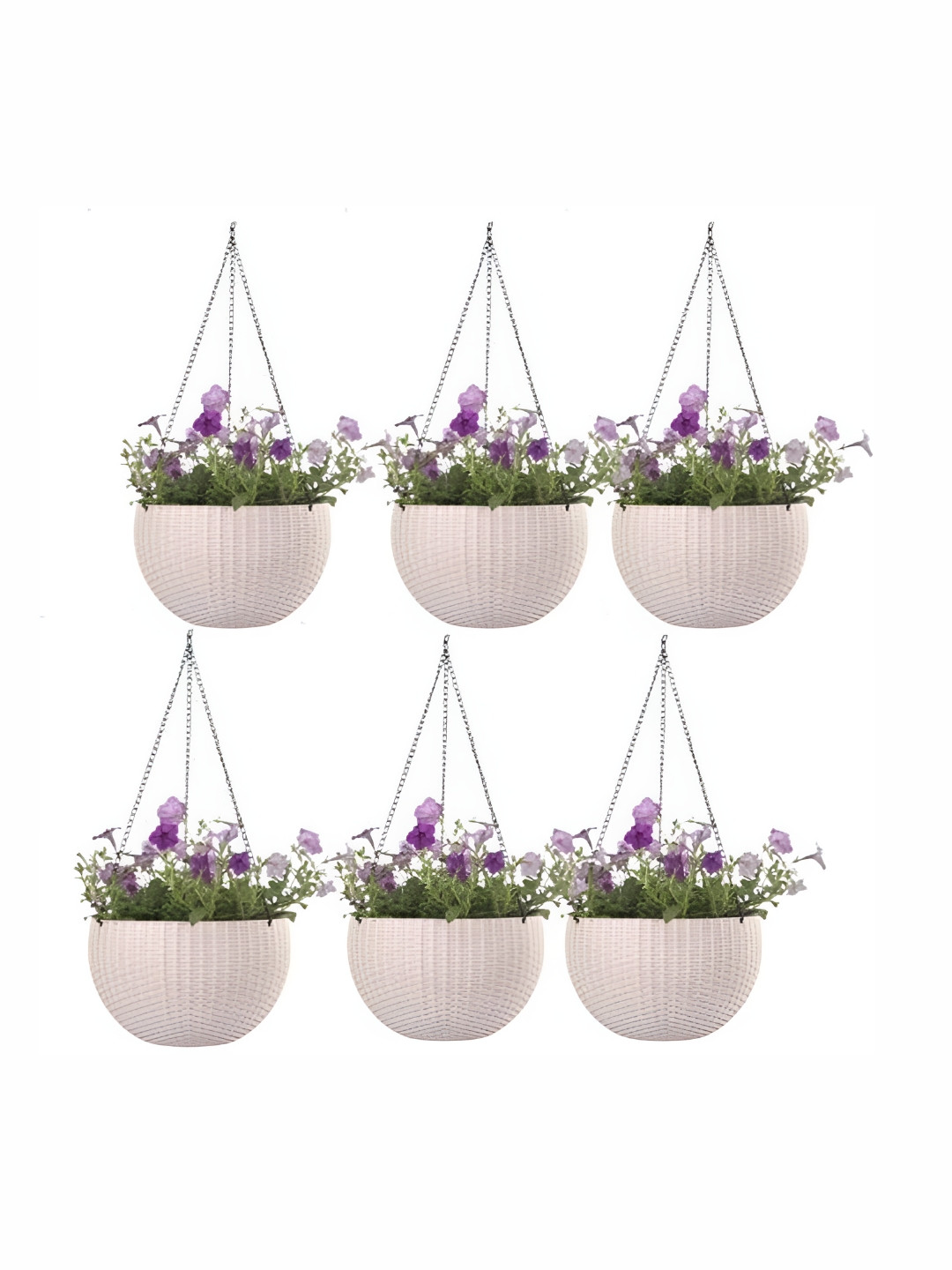 

AGAMI Pluviophile Store White 6 Pieces Hanging Planters