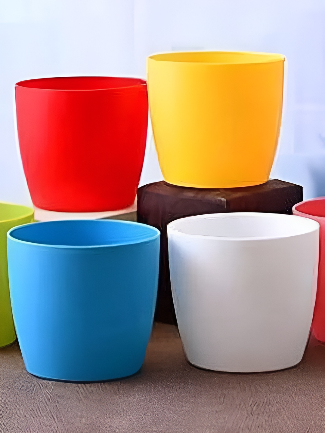 

AGAMI Viraj Sanchi Blue & Yellow 4 Pieces Plant Container Planter