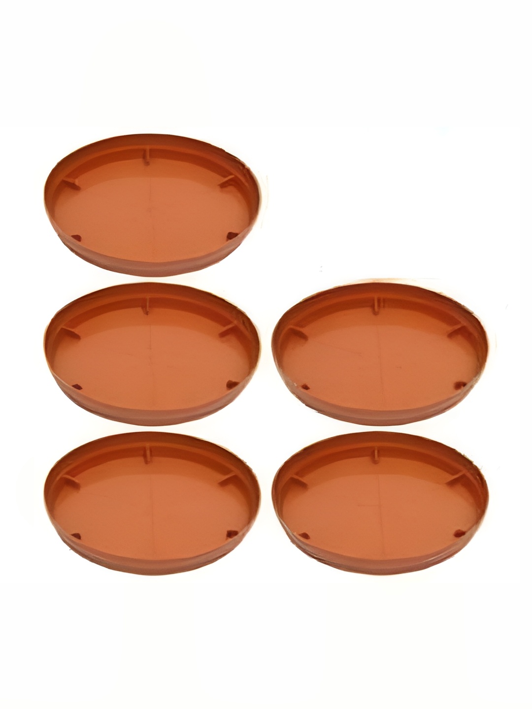 

AGAMI VirajSanchi Brown 5 Pieces Textured Planter Trays