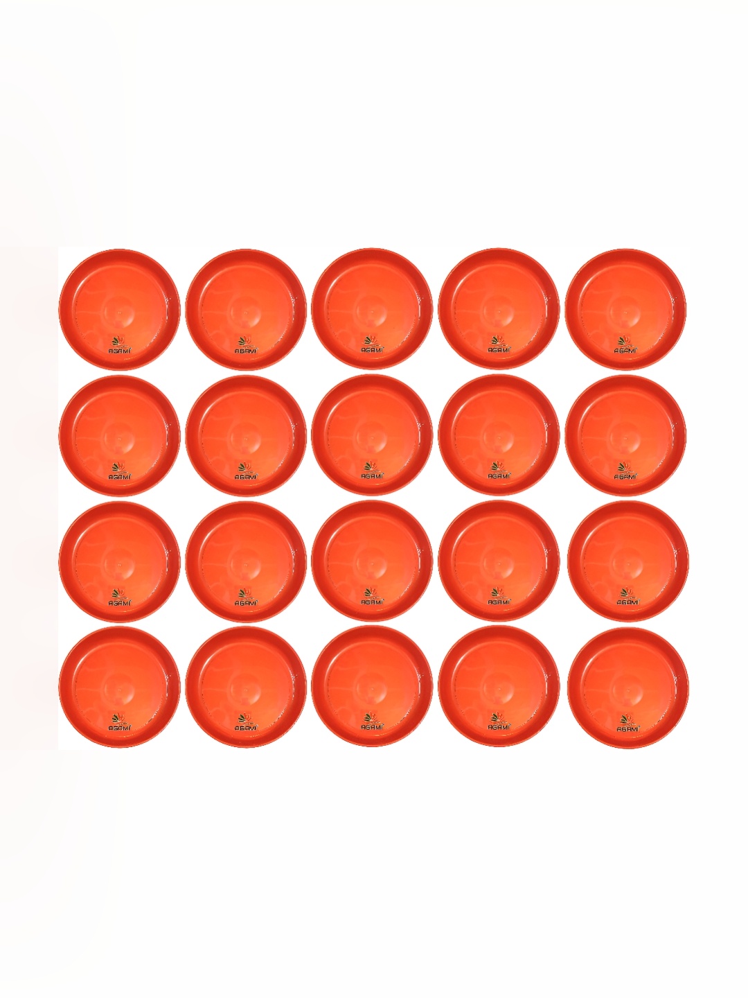 

AGAMI 20-Pcs Red Round Shape Bottom Base Plate Tray