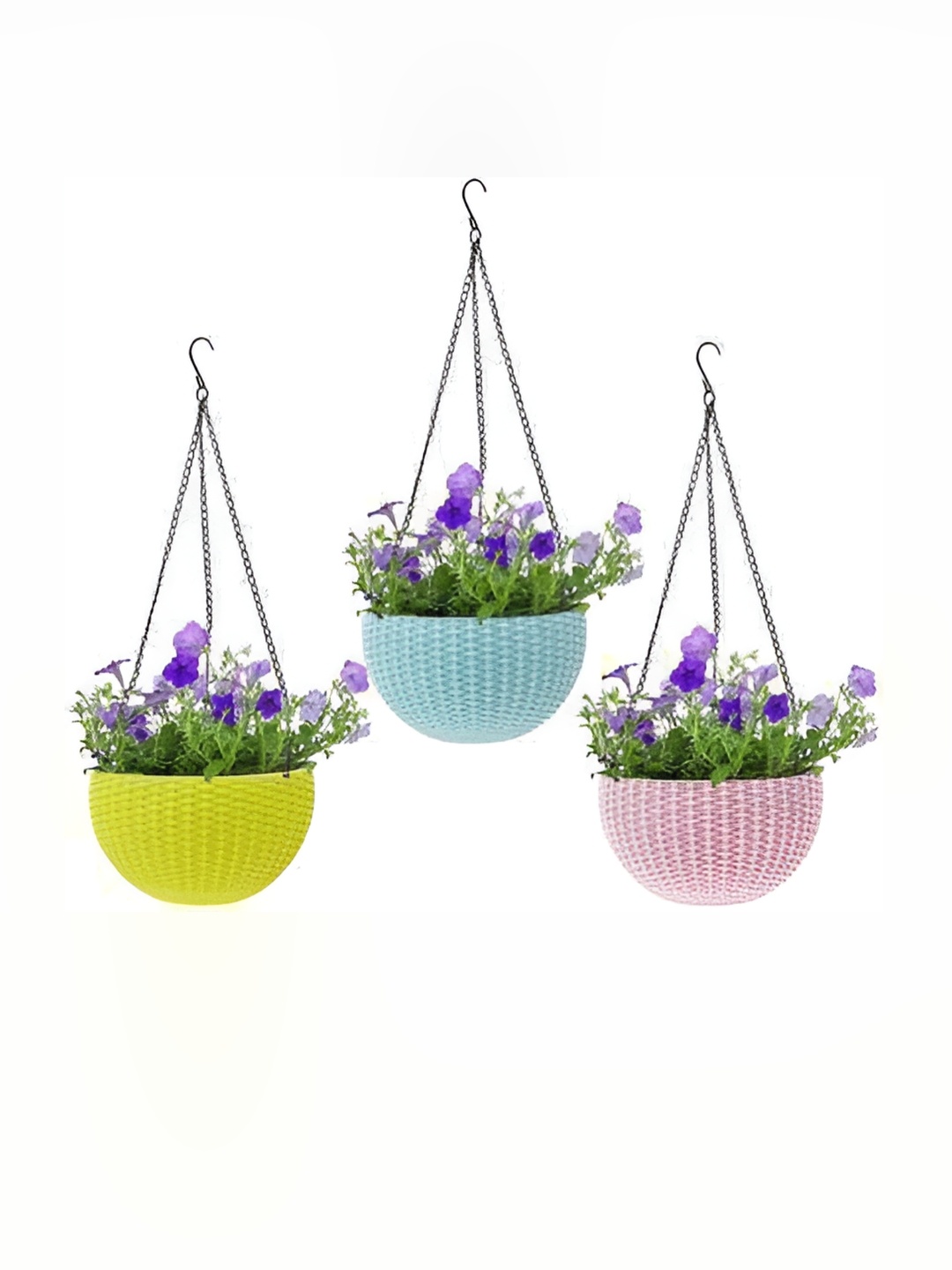 

AGAMI Funtastik Yellow & Pink 3 Pieces Hanging Basket Planters