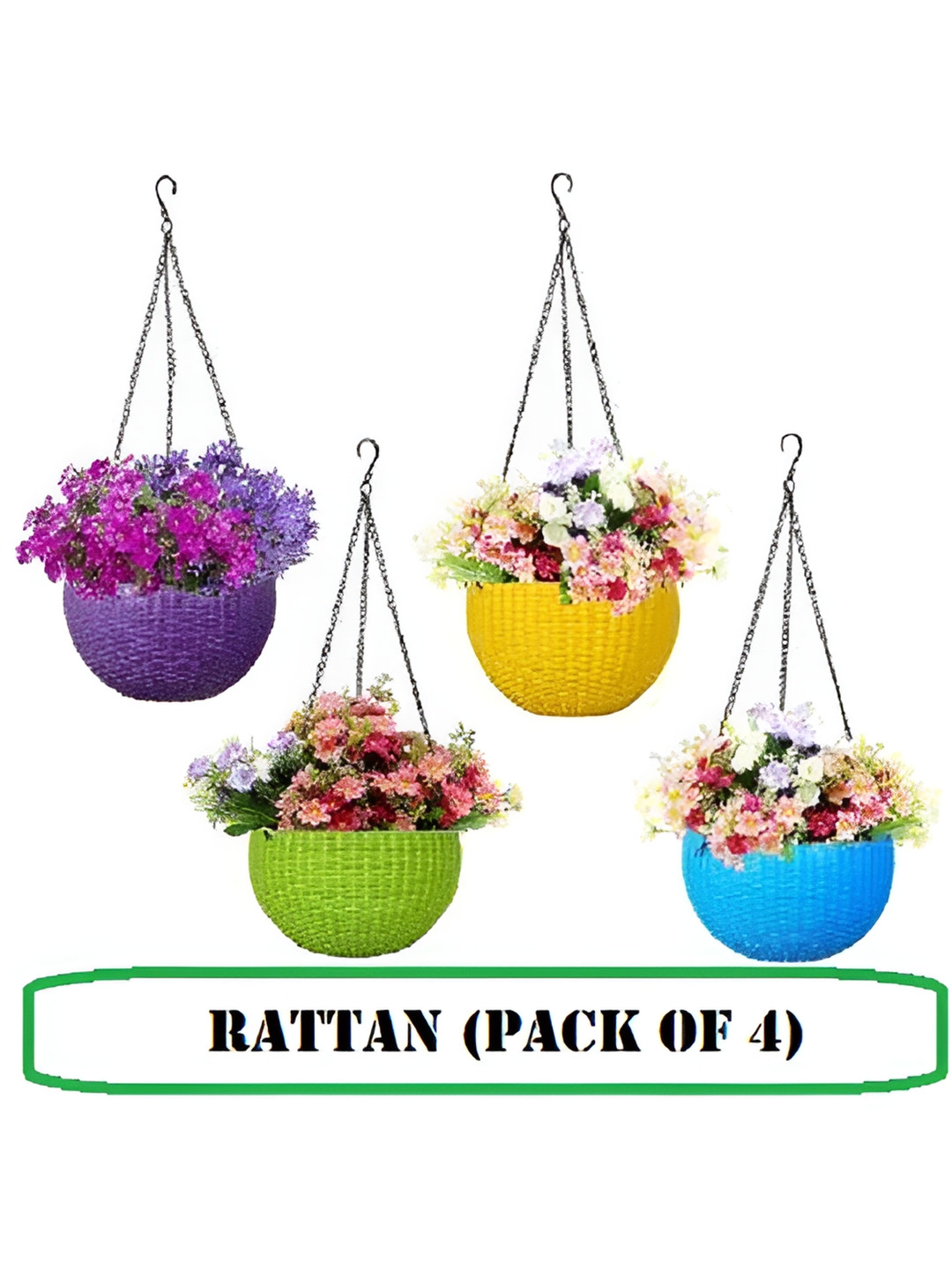 

AGAMI Mashki Yellow & Purple 4 Pieces Textured Planters