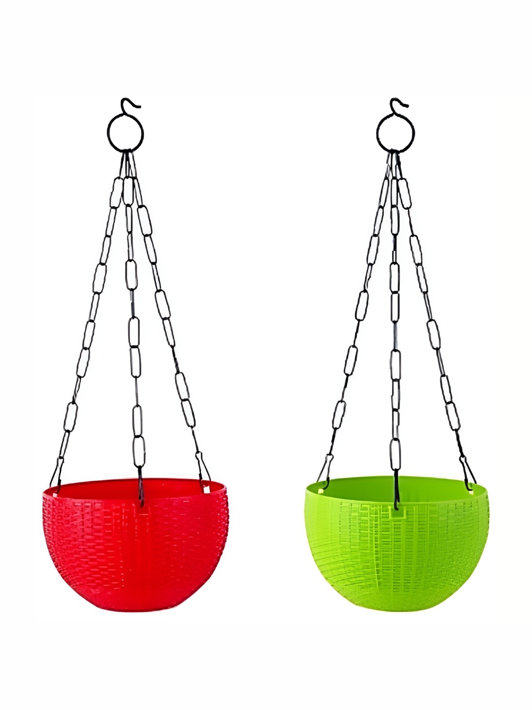 

AGAMI 2-Pcs Pink & Green Hanging Planters, Orange