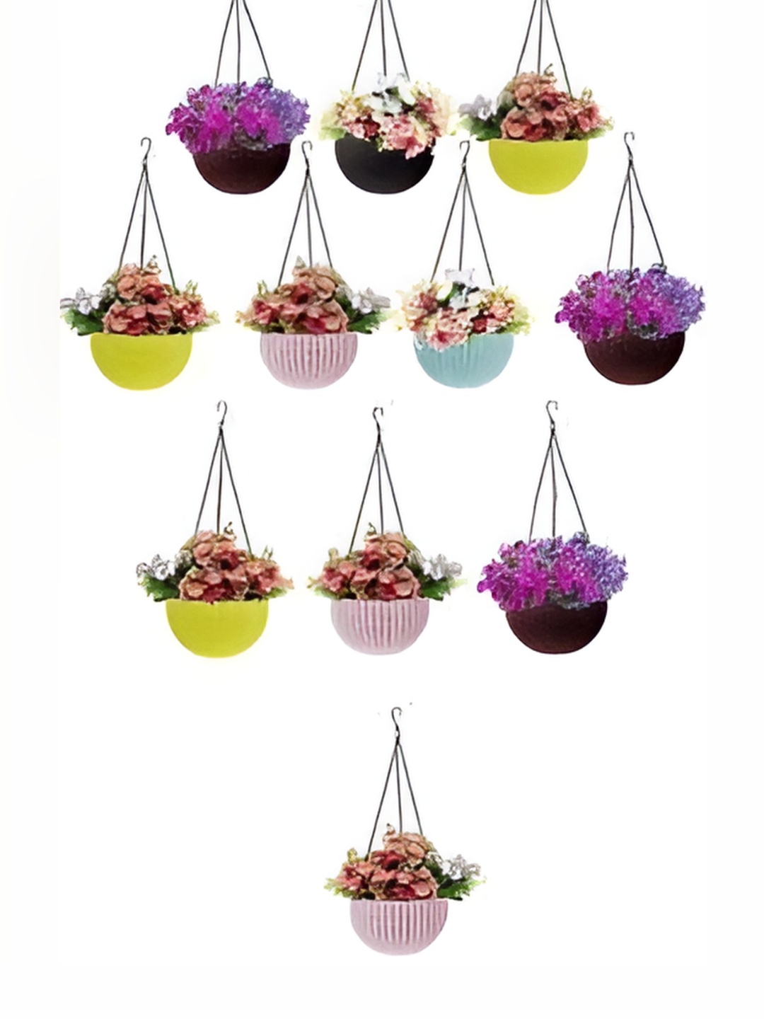 

AGAMI Ramanuj Yellow & Pink 11 Pieces Planters