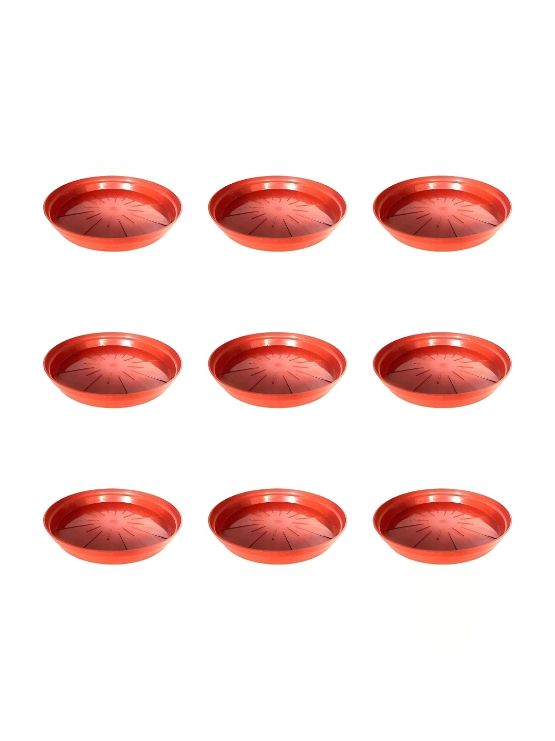 

AGAMI 9 Pieces Red Round Planter Tray