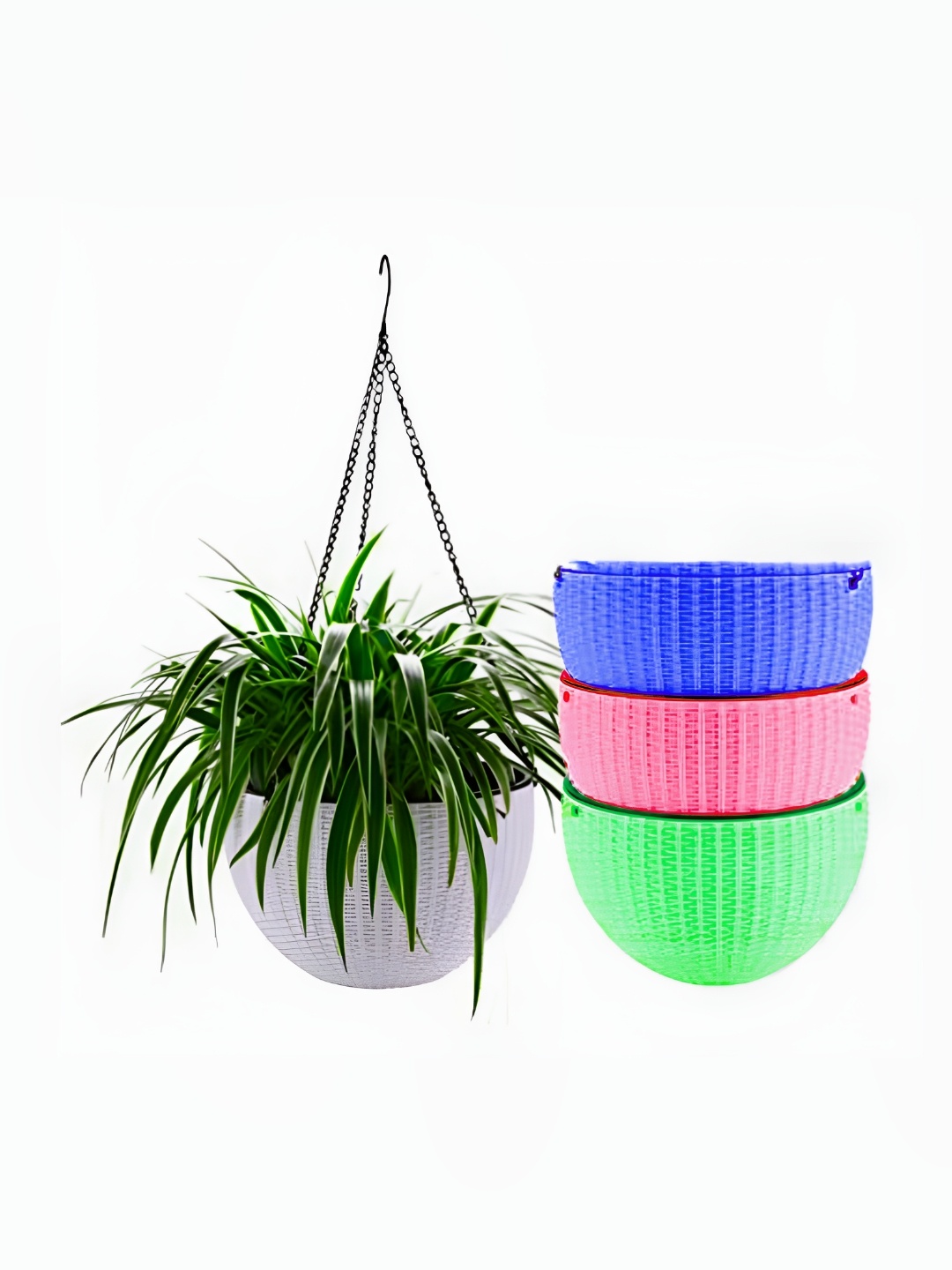 

AGAMI Blue & Green 4 Pieces Planters With Hangers
