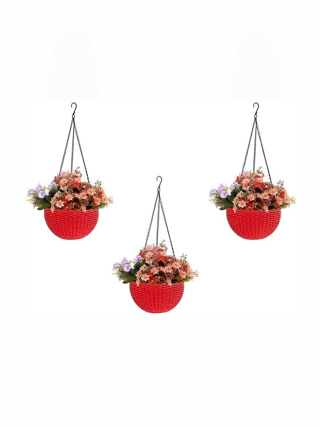 

AGAMI Ramanuj Red 3 Pieces Hanging Planters