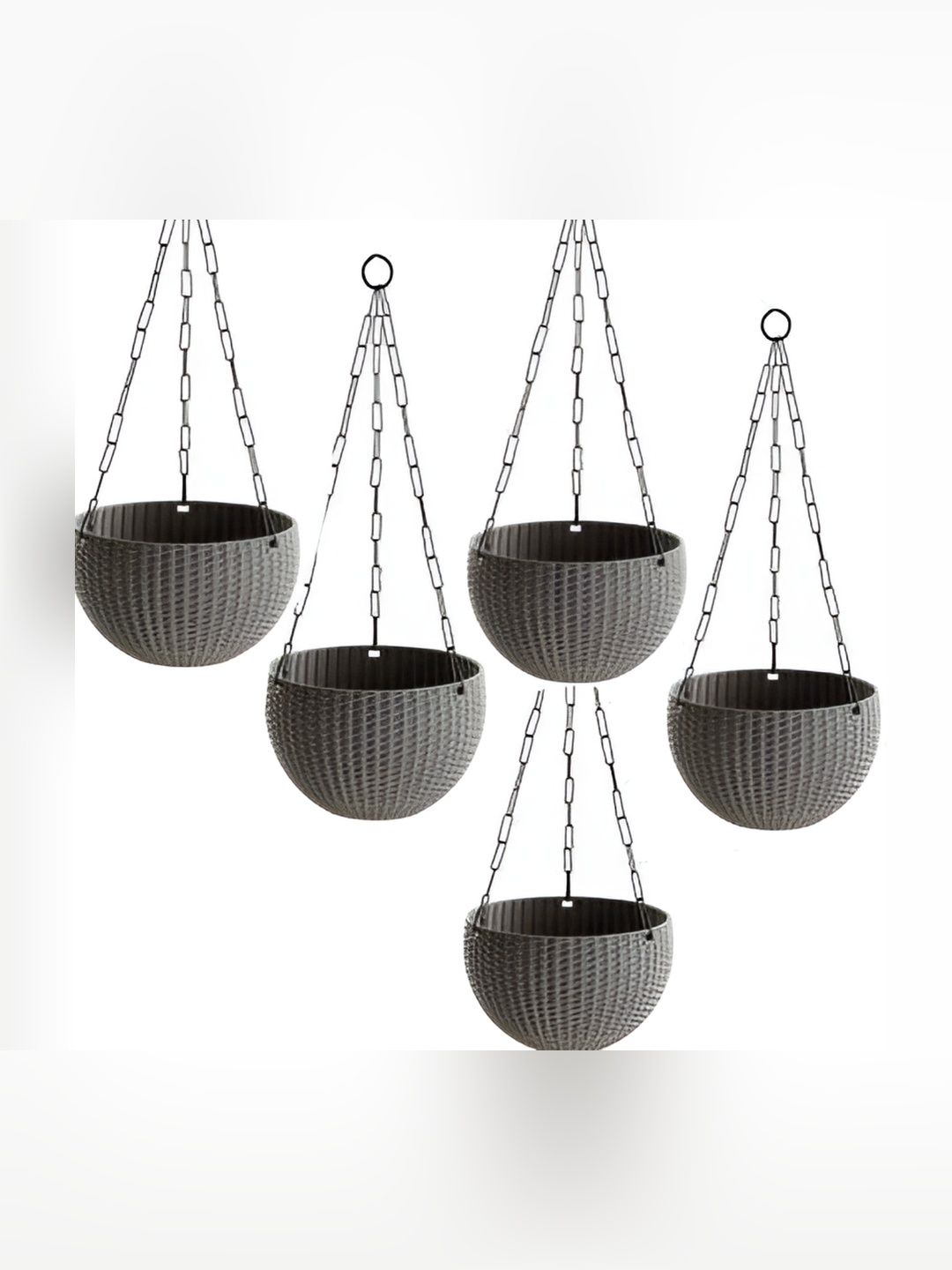 

AGAMI Cook Crew Grey 5 Pieces Textured Hanging Planters