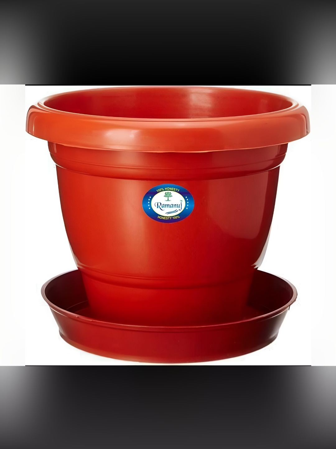 

AGAMI Ramanuj 6-Pcs Brown Round Planters with Tray