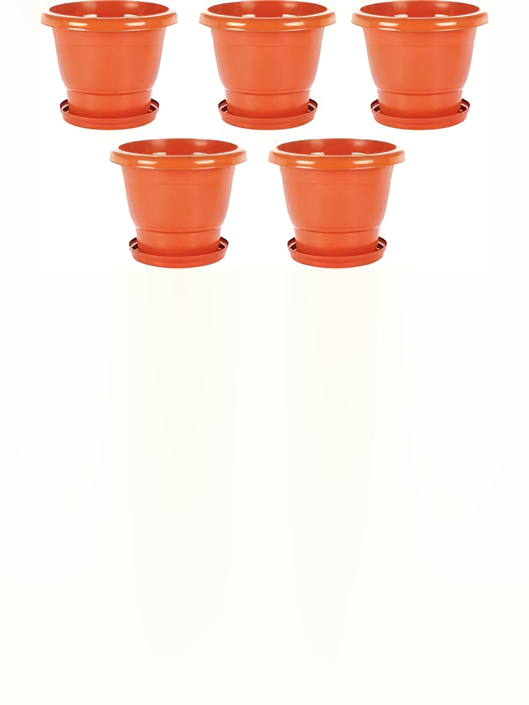 

AGAMI Ramanuj 5-Pcs Brown Round Planter with Tray