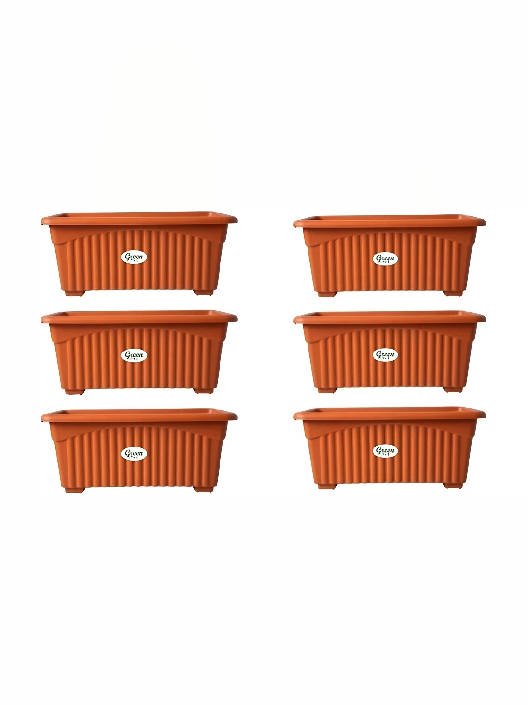 

AGAMI Green Live 6-Pcs Brown Rectangular Planters