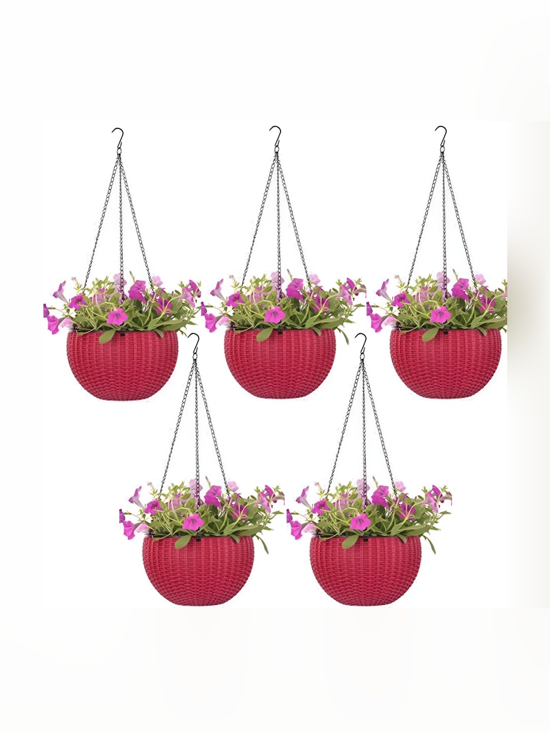 

AGAMI HNB Maroon 5 Pieces Textured Basket Planters