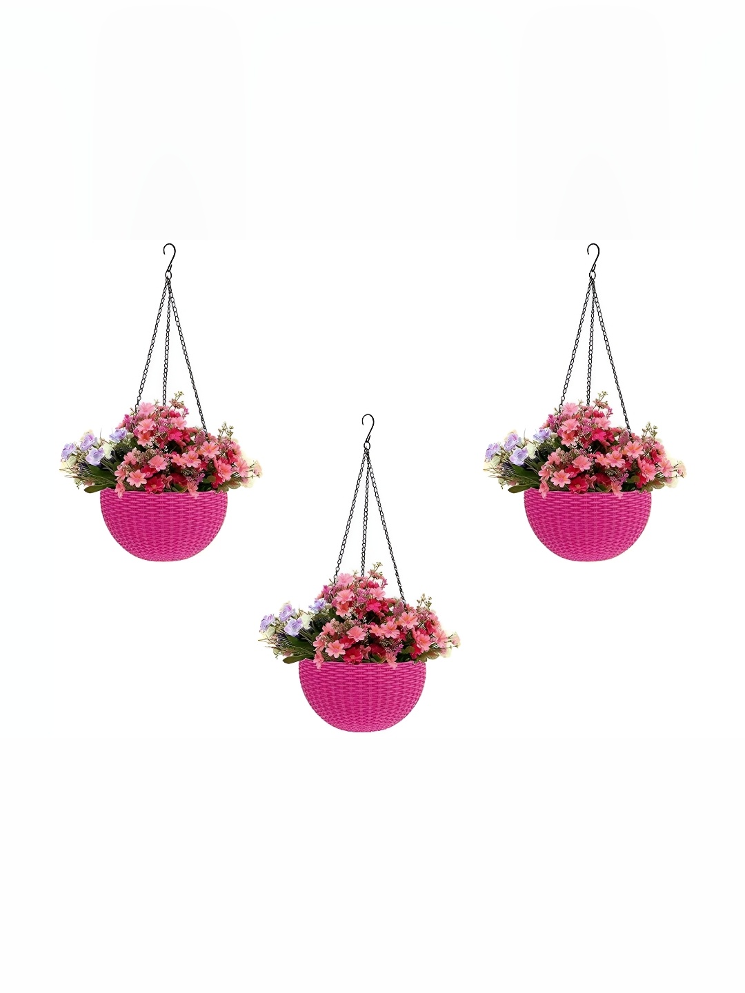 

AGAMI HNB Pink 3PcsTextured Hanging Planters