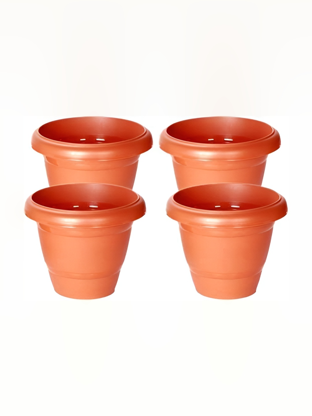

AGAMI Ramanuj 4-Pcs Orange Coloured Flower Planters
