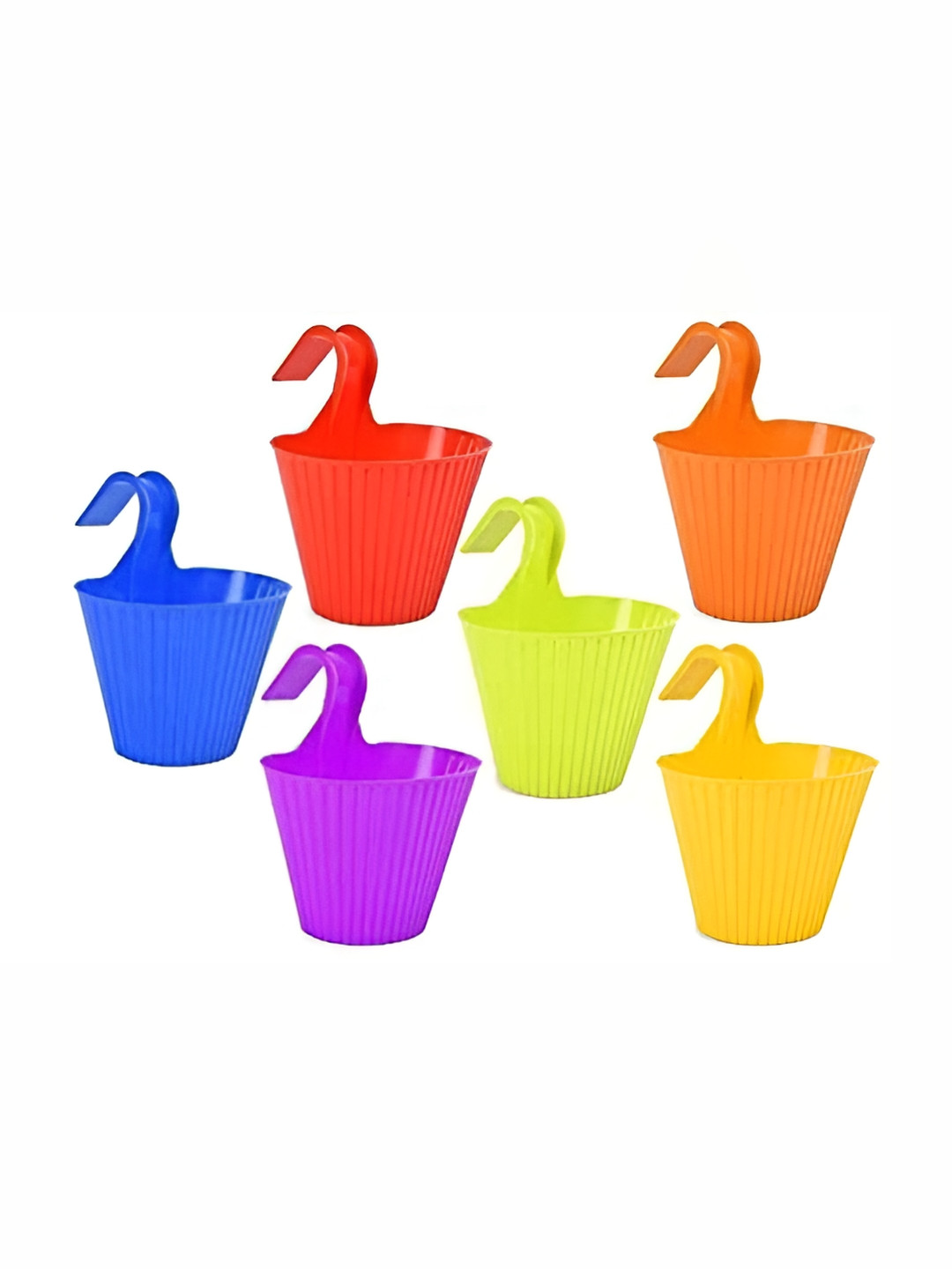 

AGAMI Adrokh 6-Pcs Yellow & Red Hanging Planters