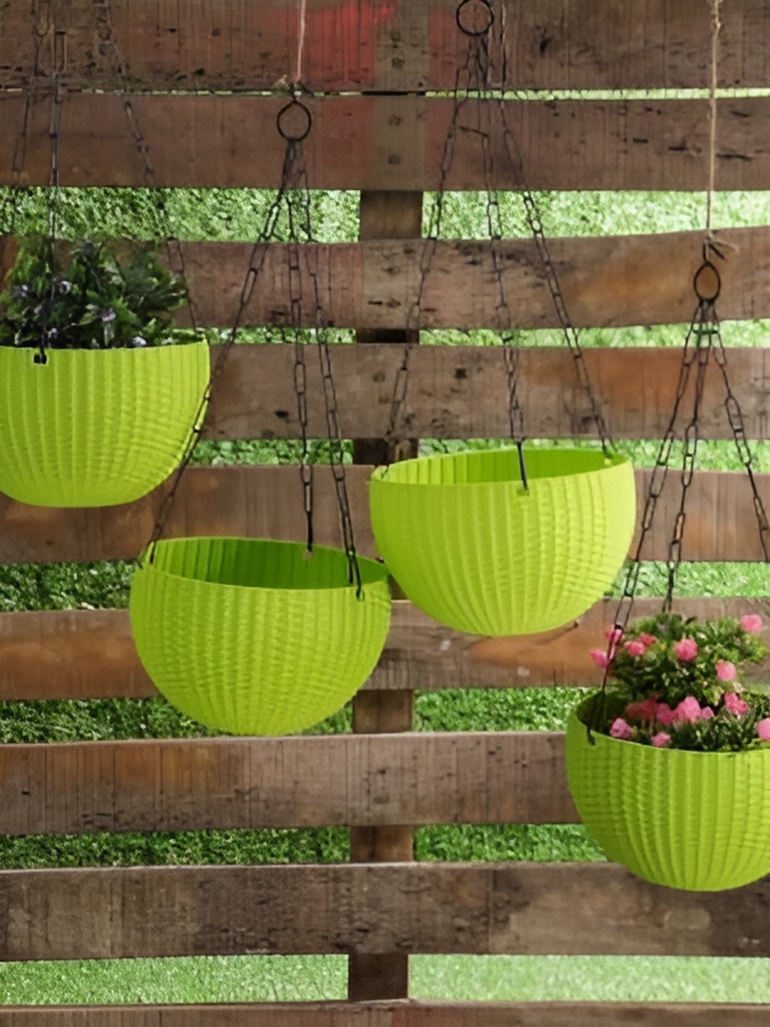 

AGAMI Green 4 Pcs Baskets Flower Planters