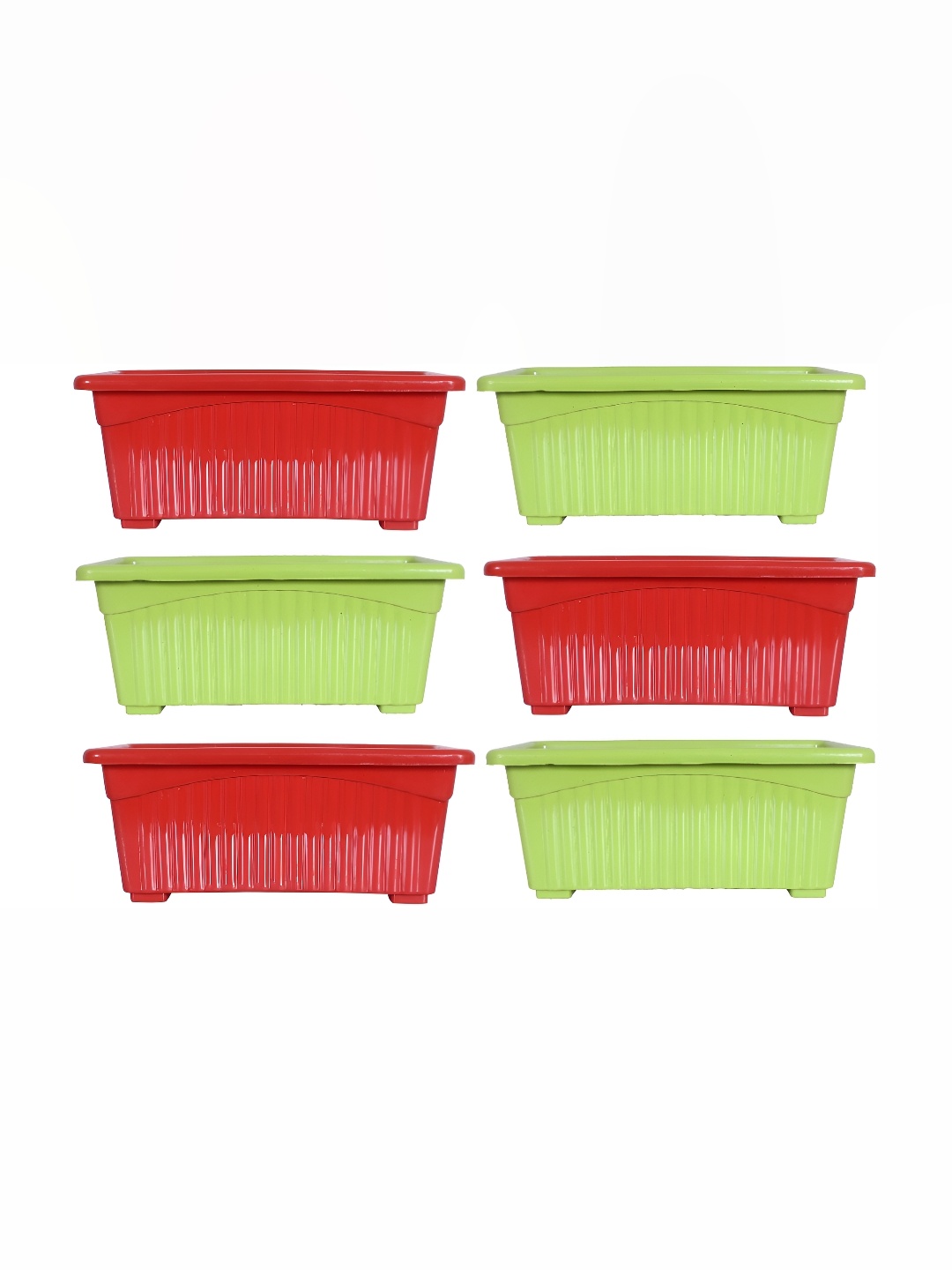 

AGAMI 6-Pcs Red & Green Flower Planters