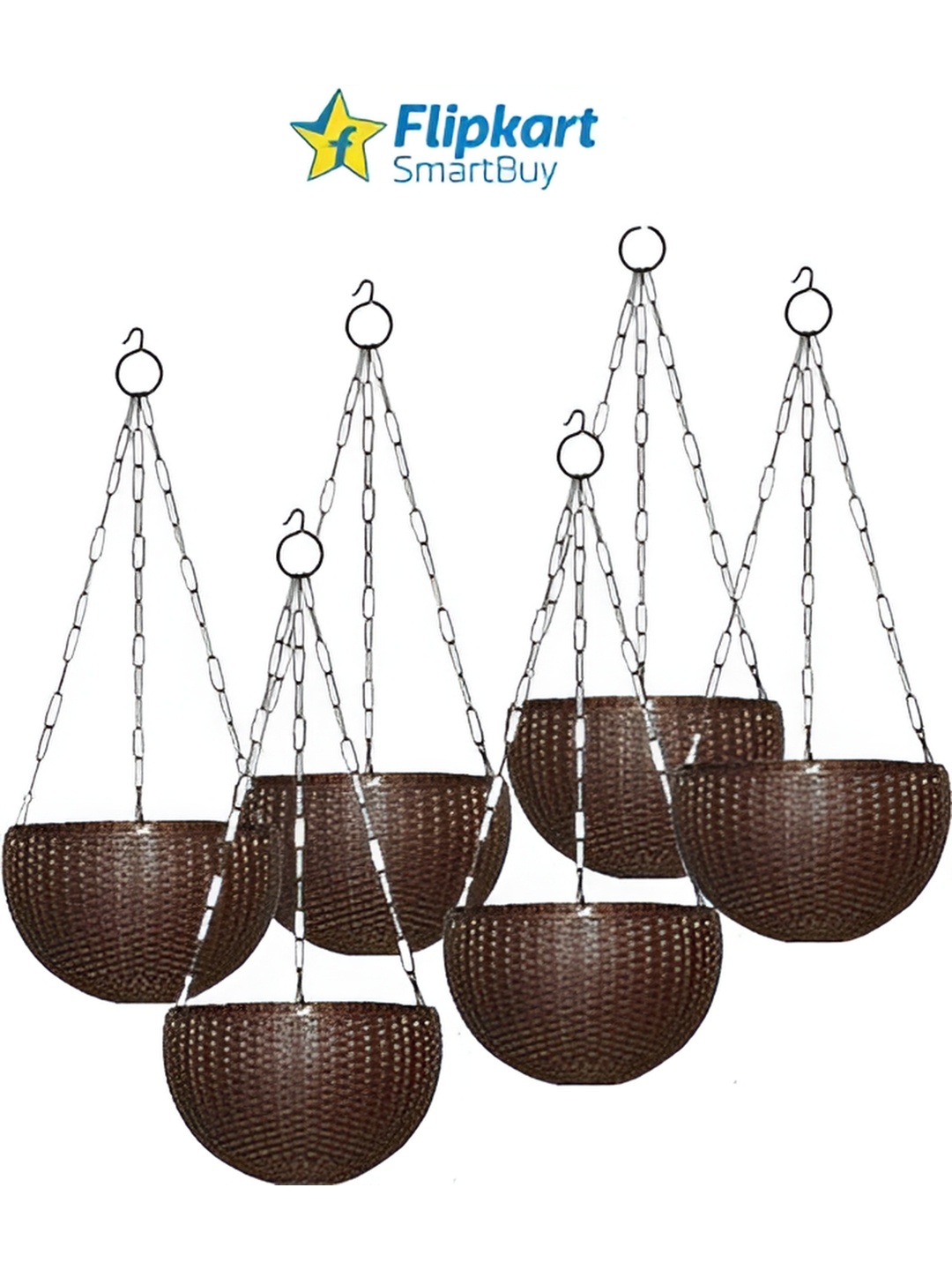 

AGAMI Morning Vale 6-Pcs Brown Woven Designed Hanging Planters