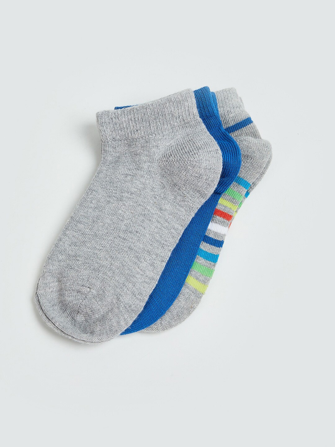 max Boys Pack of 3 Shoe Liners, Grey