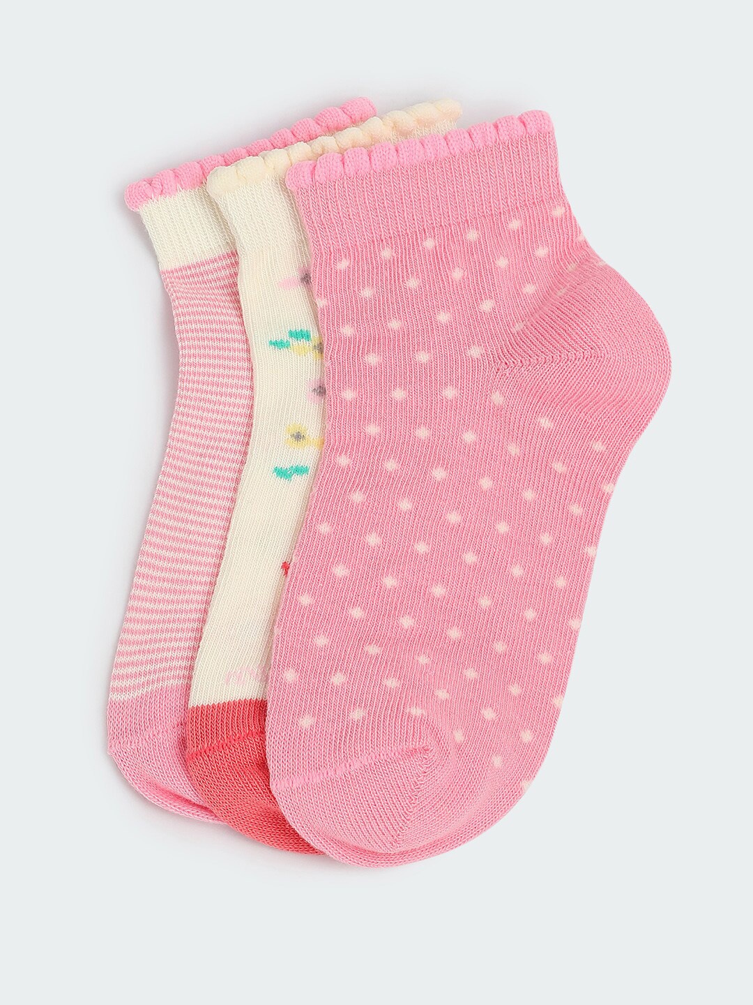 

max Boys Pack Of 3 Patterned Shoe Liners, Pink