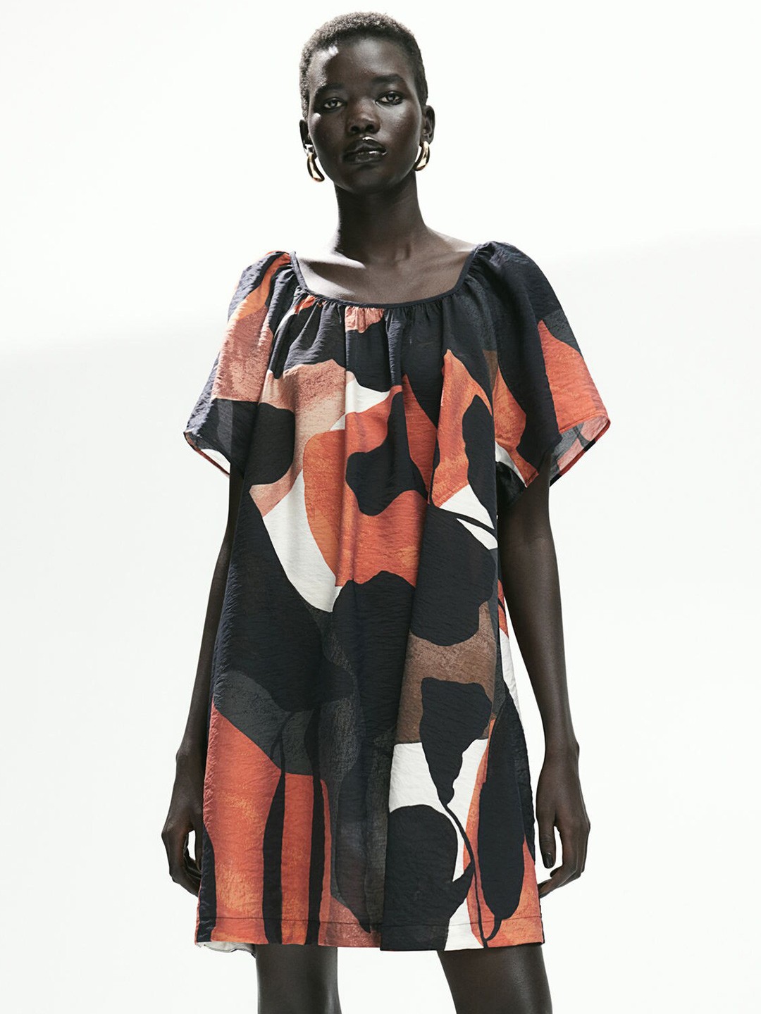 

H&M Square-Neck Dress, Black